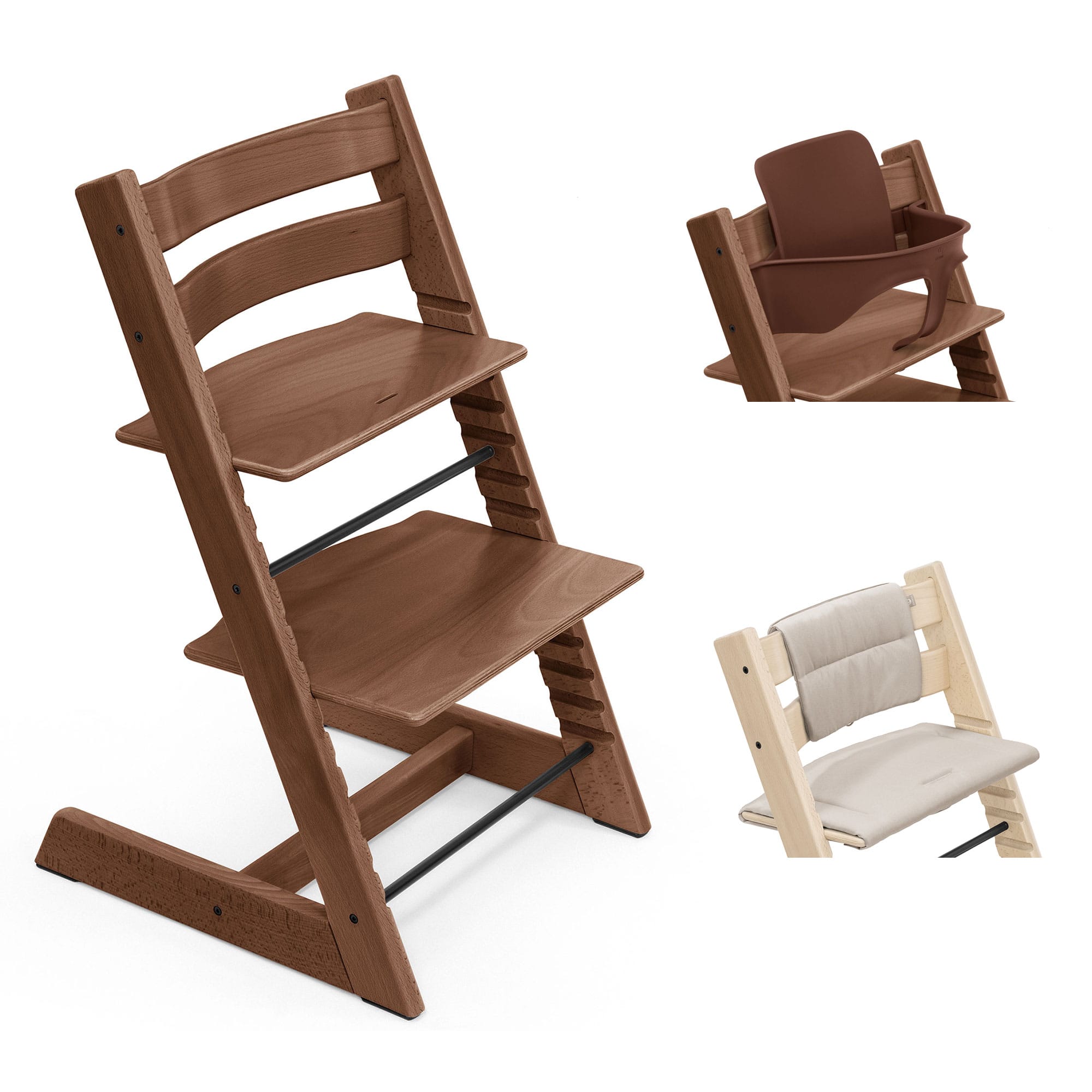 Stokke Tripp Trapp Highchair with Cushion & Baby Set in Warm Brown Baby Highchairs 21186-CHR-CUS-BBY-WB-6 7040351001434