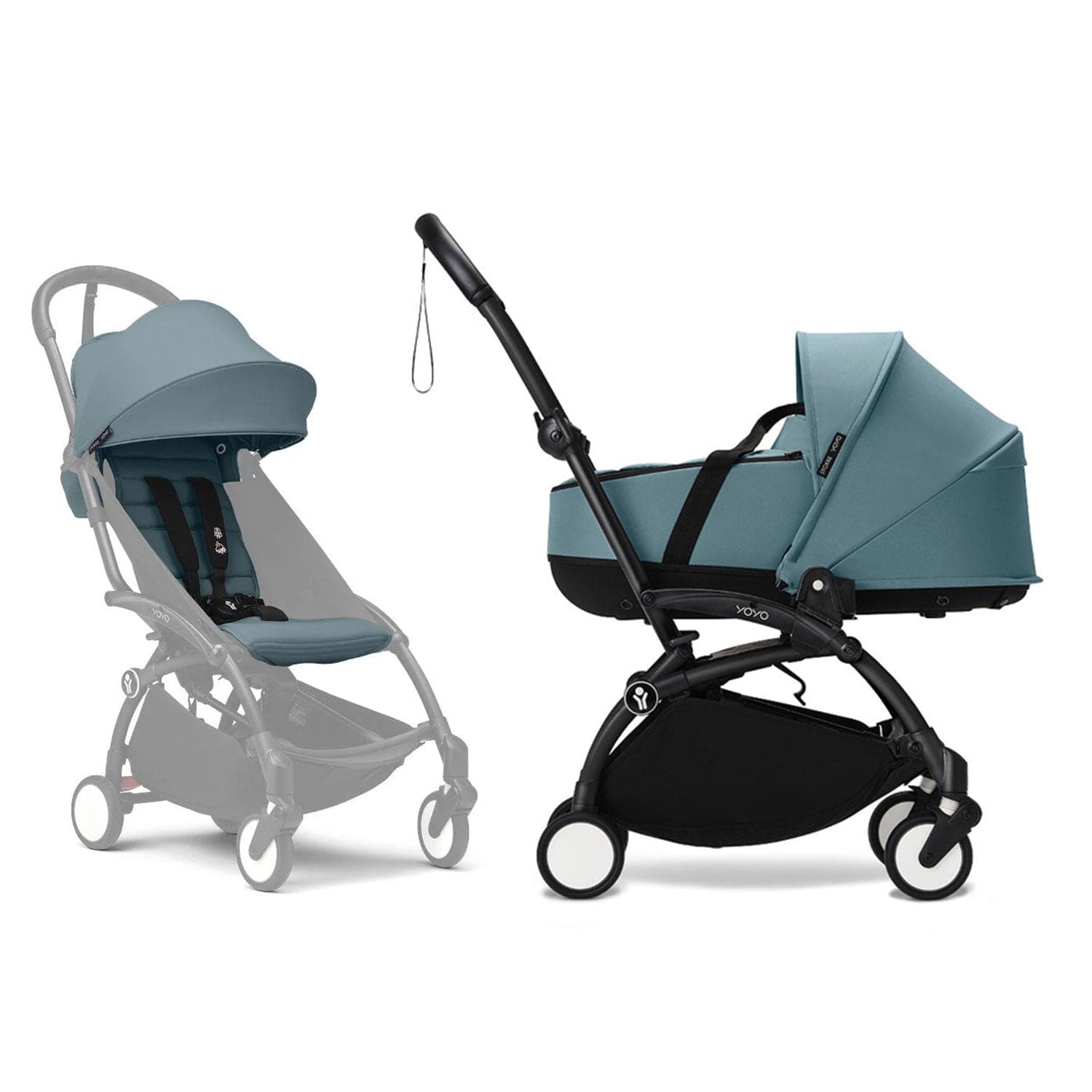 Stokke® YOYO³ Complete Pram - Black/Aqua Baby Prams 16453-PRA-AQU 7040356474080