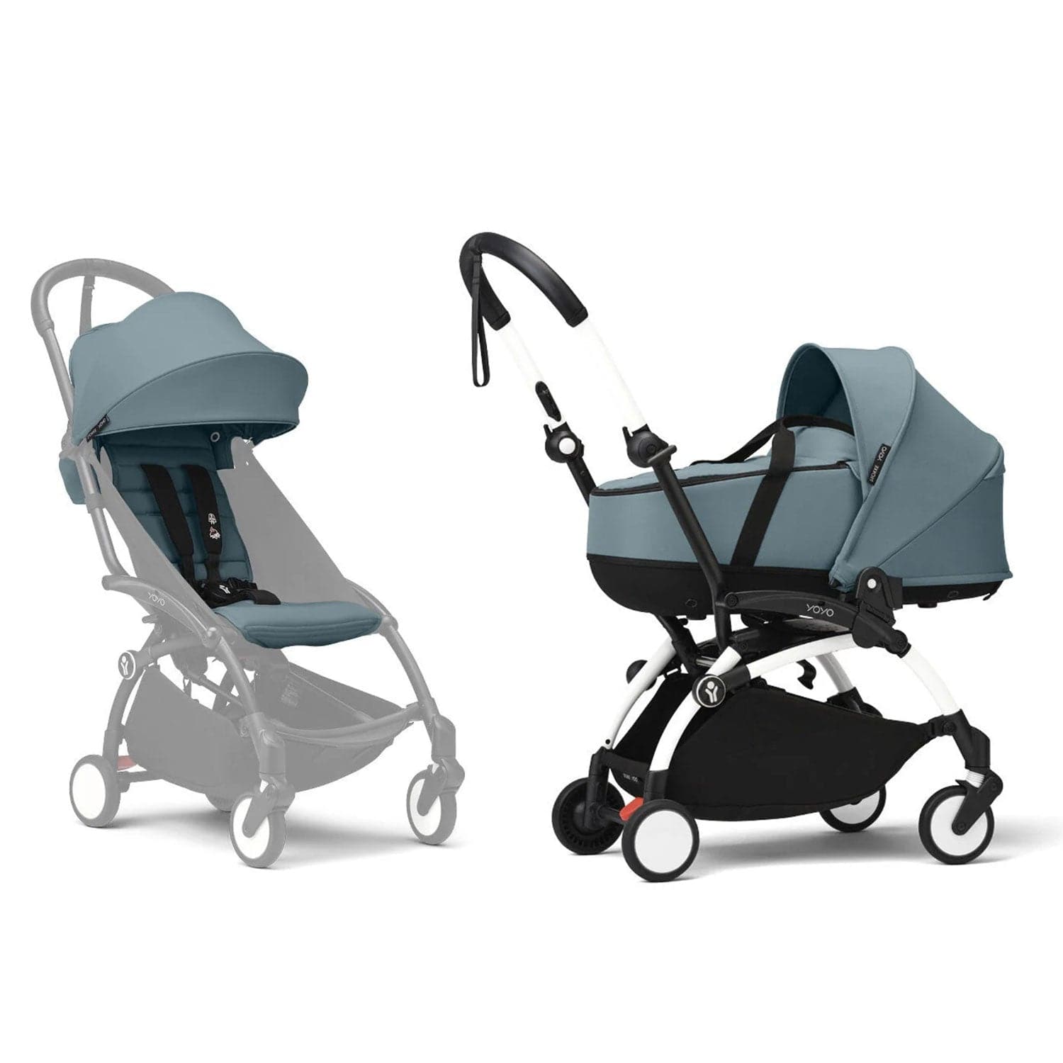 Stokke® YOYO³ Complete Pram - White/Aqua Baby Prams 16461-PRA-AQU 7040356474080