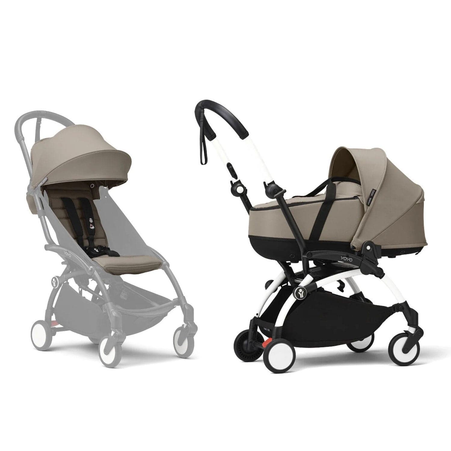 Stokke® YOYO³ Complete Pram - White/Taupe Baby Prams 16457-PRA-TAU 7040356474042