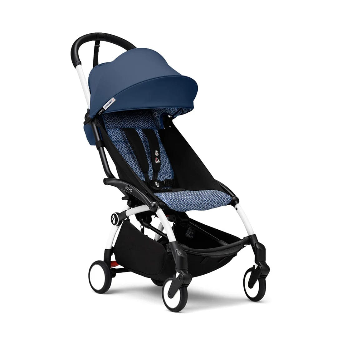Stokke YOYO 6M Stroller Black Frame in Air France Blue