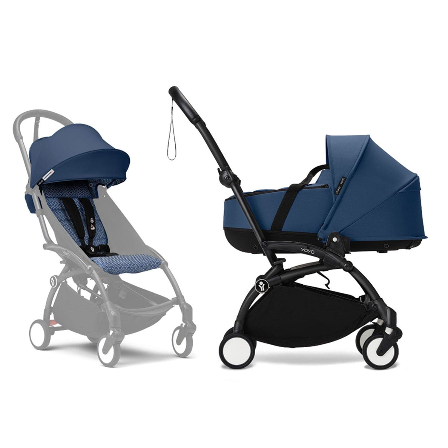 Stokke® YOYO³ Complete Pram - Black/Air France Blue Pushchairs & Buggies 16455-PRA-AFB 7040356474097