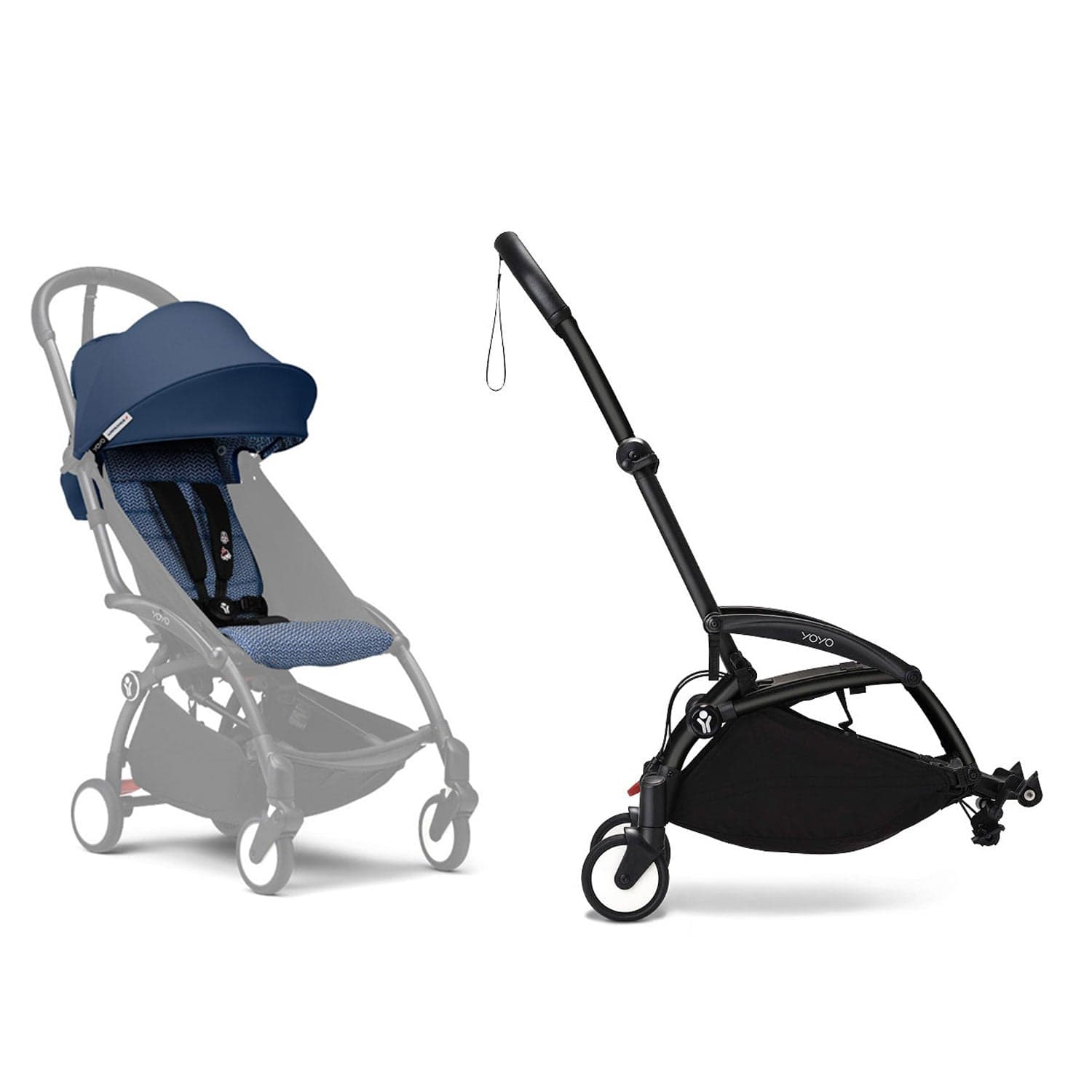 Stokke® YOYO³ Connect & 6M+ Colour Pack Bundle Black Frame - Air France Blue Pushchairs & Buggies 16440-CON-AFB 7040356477029