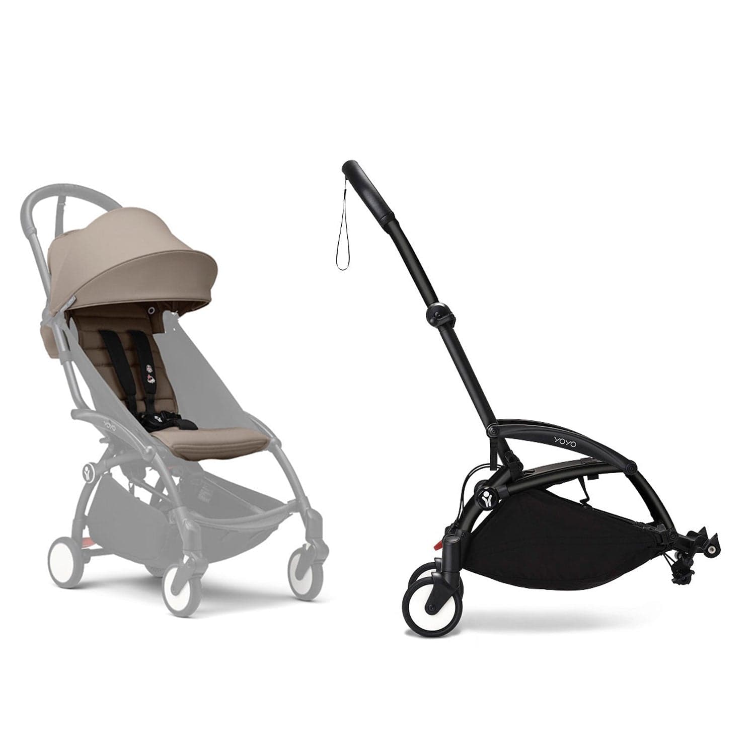 Stokke® YOYO³ Connect & 6M+ Colour Pack Bundle Black Frame - Taupe Pushchairs & Buggies 16433-CON-TAU 7040356477029