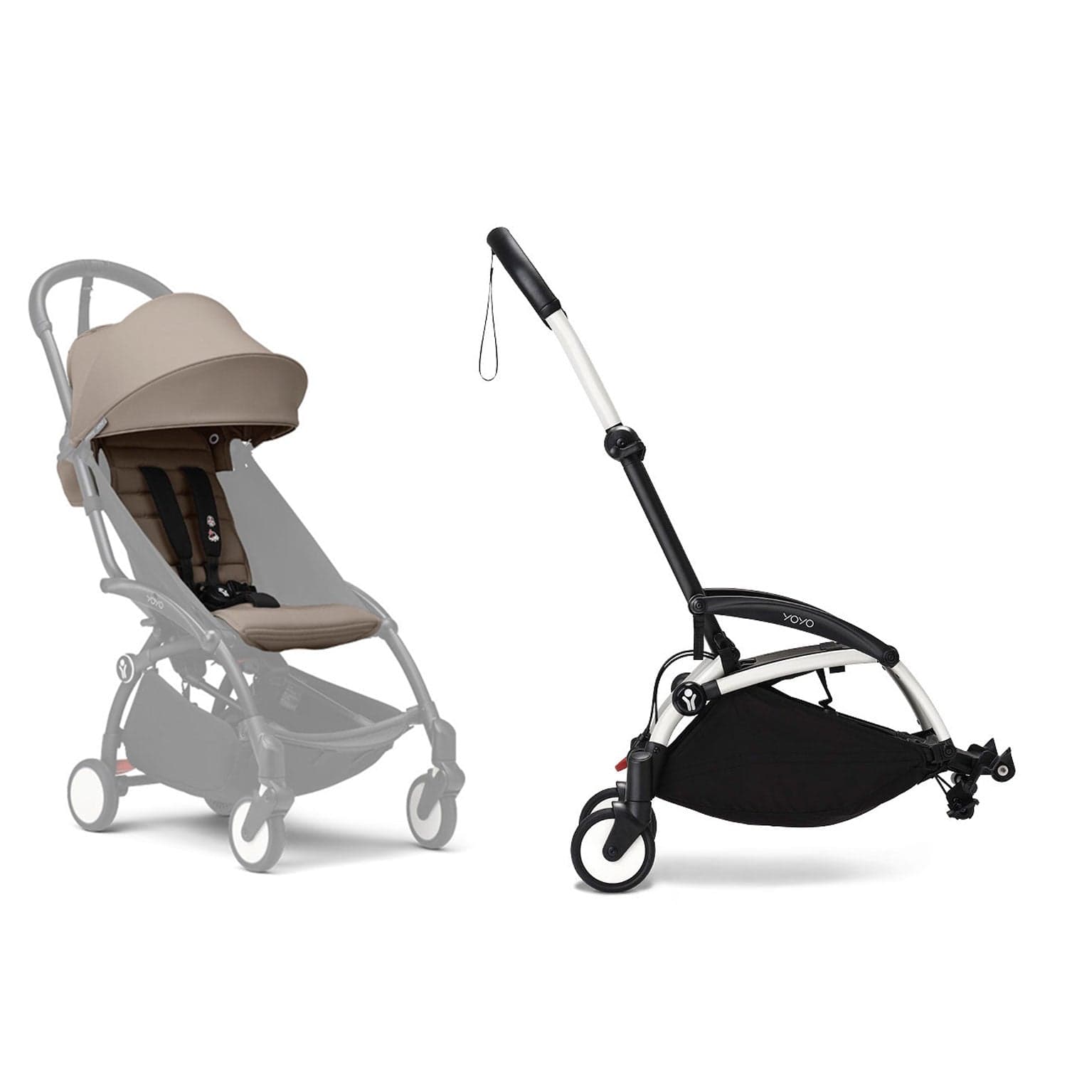 Stokke® YOYO³ Connect & 6M+ Colour Pack Bundle White Frame - Taupe Pushchairs & Buggies 16441-CON-TAU 7040356477012