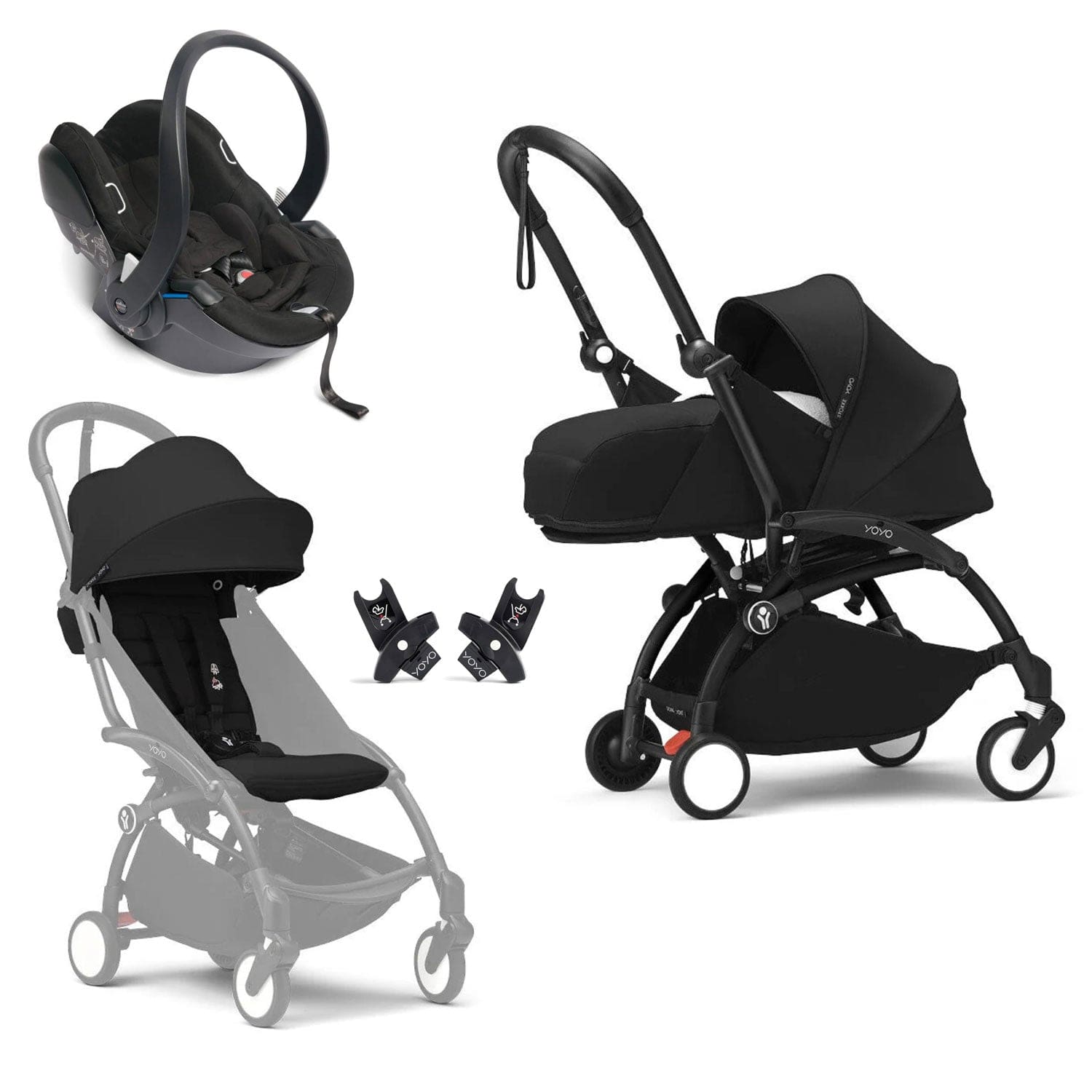 Stokke® YOYO³ Complete Travel System - Black/Black Travel Systems 16496-AYN-BLA 7040356474035