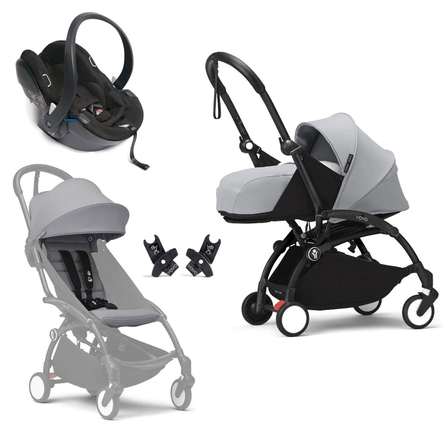 Stokke® YOYO³ Complete Travel System - Black/Stone Travel Systems 16501-AYN-STO 7040356474103