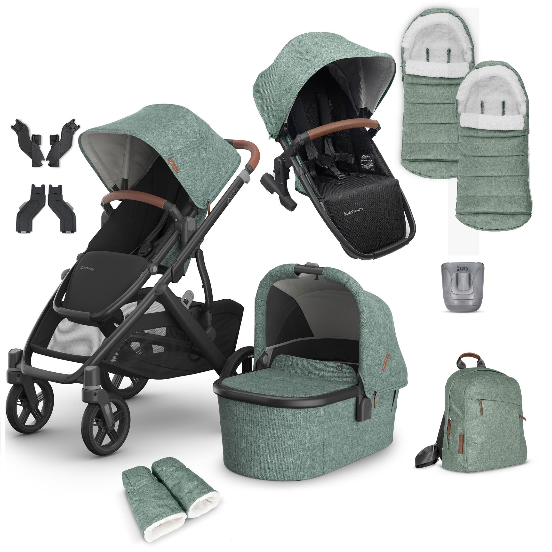 Uppababy Vista V3 Duo Complete Bundle in Gwen Double & Twin Prams VIS-DUO-COM-GWEN 0810142392686