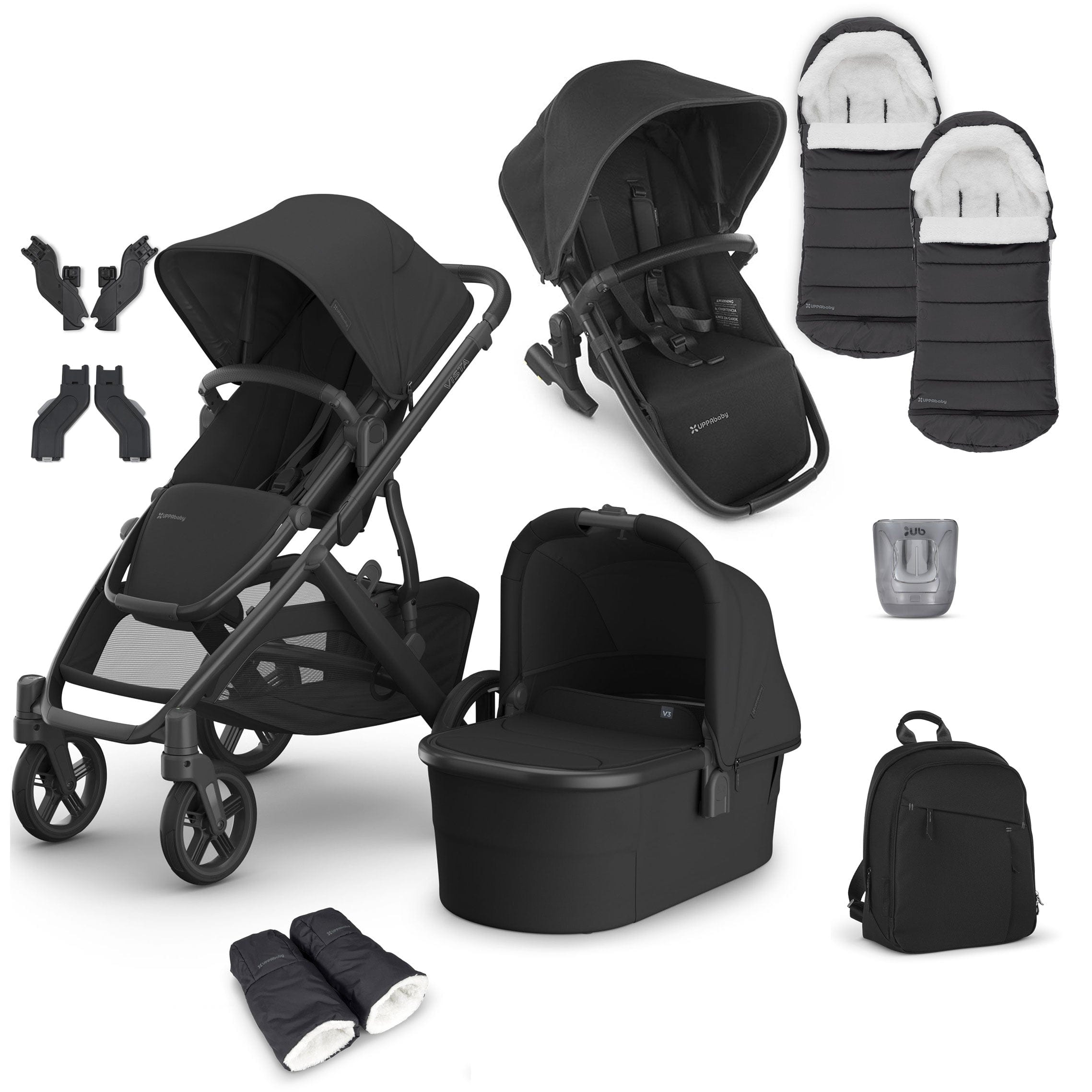 Uppababy Vista V3 Duo Complete Bundle in Jake Double & Twin Prams VIS-DUO-COM-JAKE 0810142394031