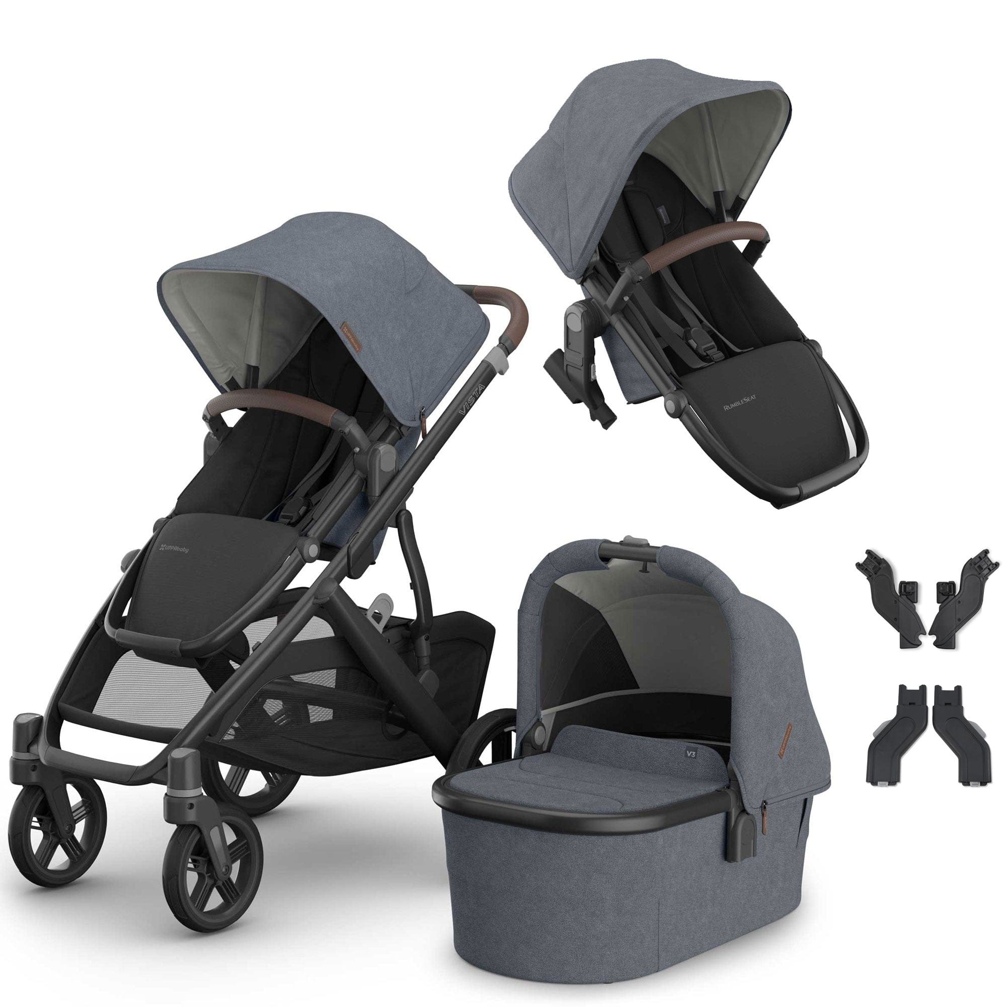 Uppababy Vista V3 Duo Pram in Julian Double & Twin Prams VIS-DUO-JUL 810177712299