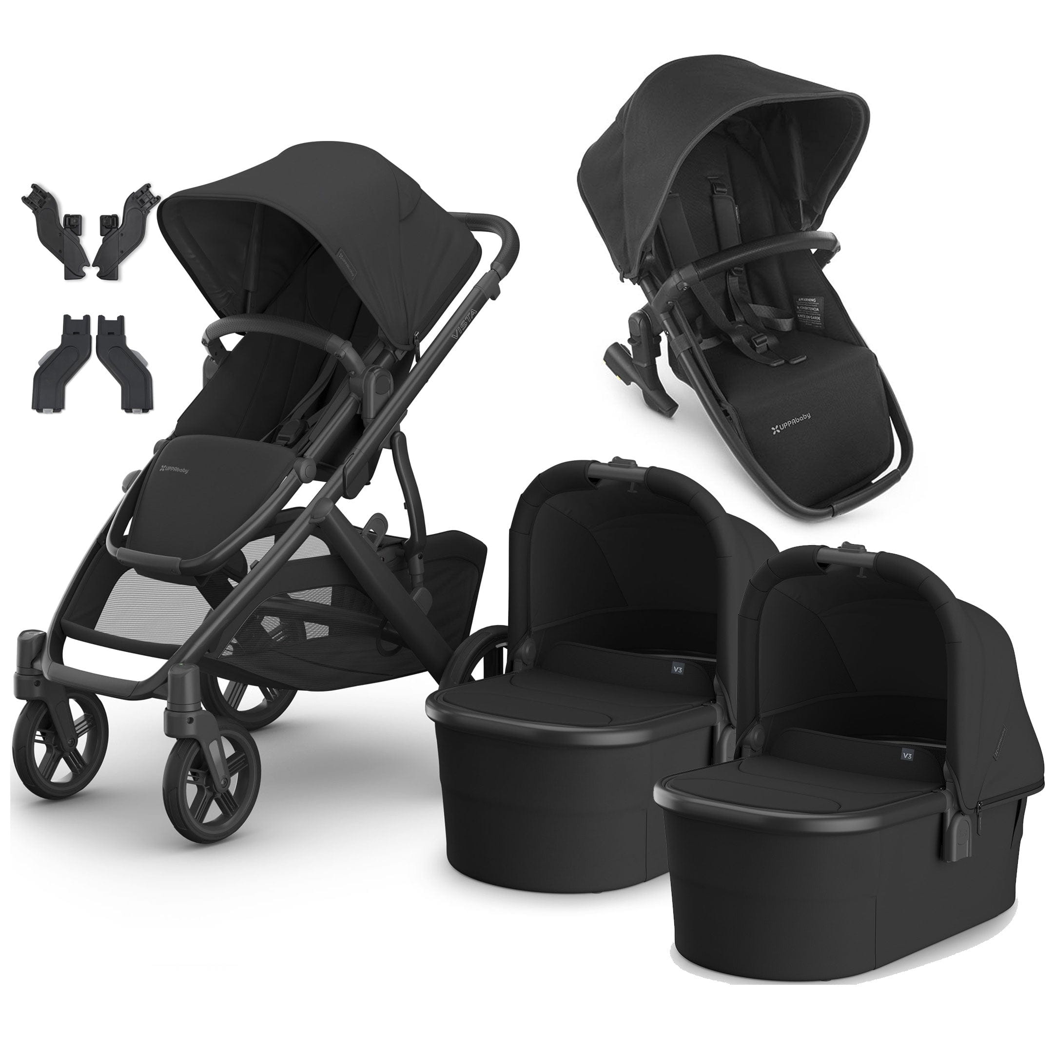 Uppababy Vista V3 Twin Pram in Jake Double & Twin Prams VIS-TWIN-JAKE 0810142394031