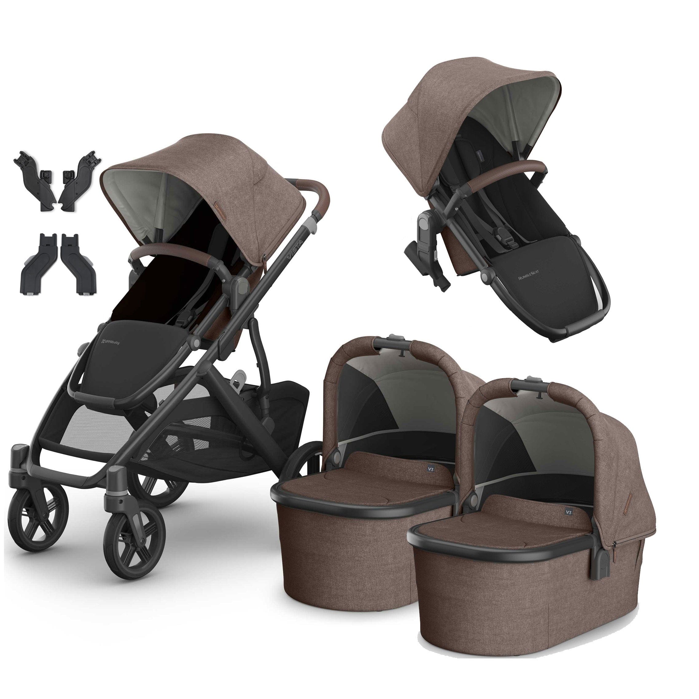 Uppababy Vista V3 Twin Pram in Owen Double & Twin Prams VIS-TWIN-OWN 810177712305