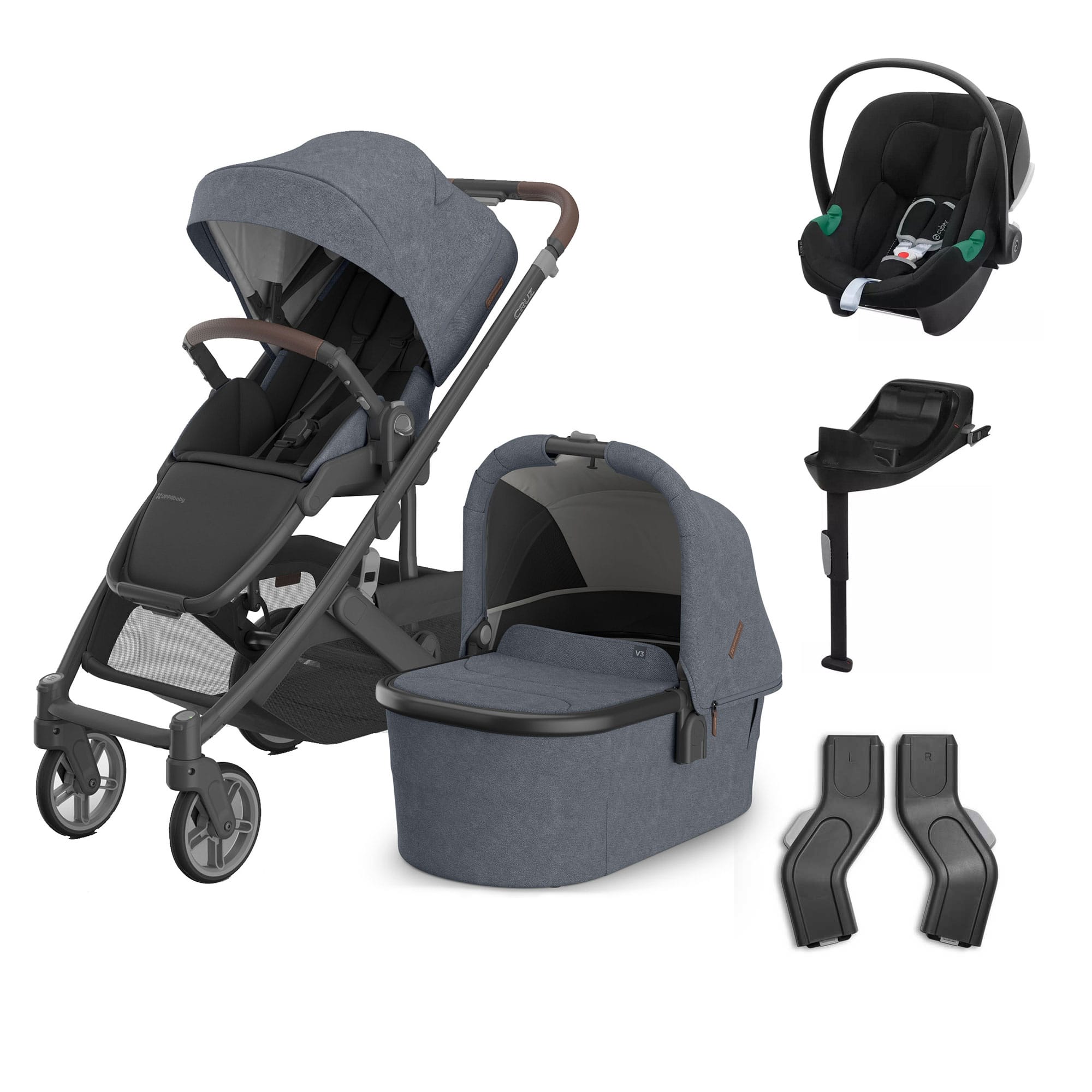 UPPAbaby Cruz V3 Complete Cybex Travel System in Julian Travel Systems 20610-CMP-TVS-JUL-1 810177712503