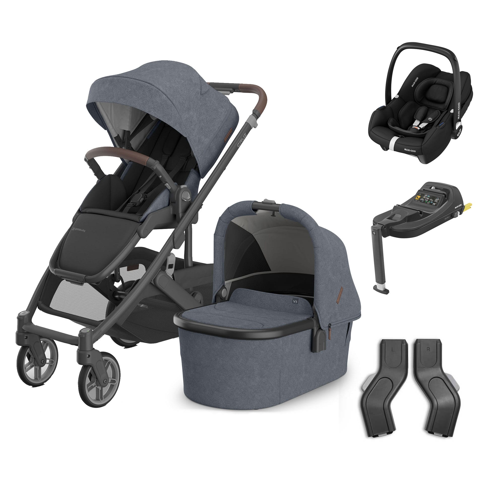 UPPAbaby Cruz V3 Complete Maxi-Cosi Travel System in Julian Travel Systems 20610-CMP-TVS-JUL-4 810177712503