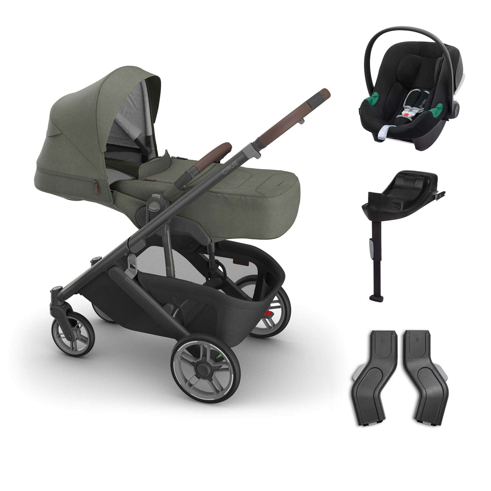 UPPAbaby Cruz V3 Cybex Bundle + Infant Cover in Evelyn Travel Systems 20783-CRZ-INF-EVE-4 0810177712497