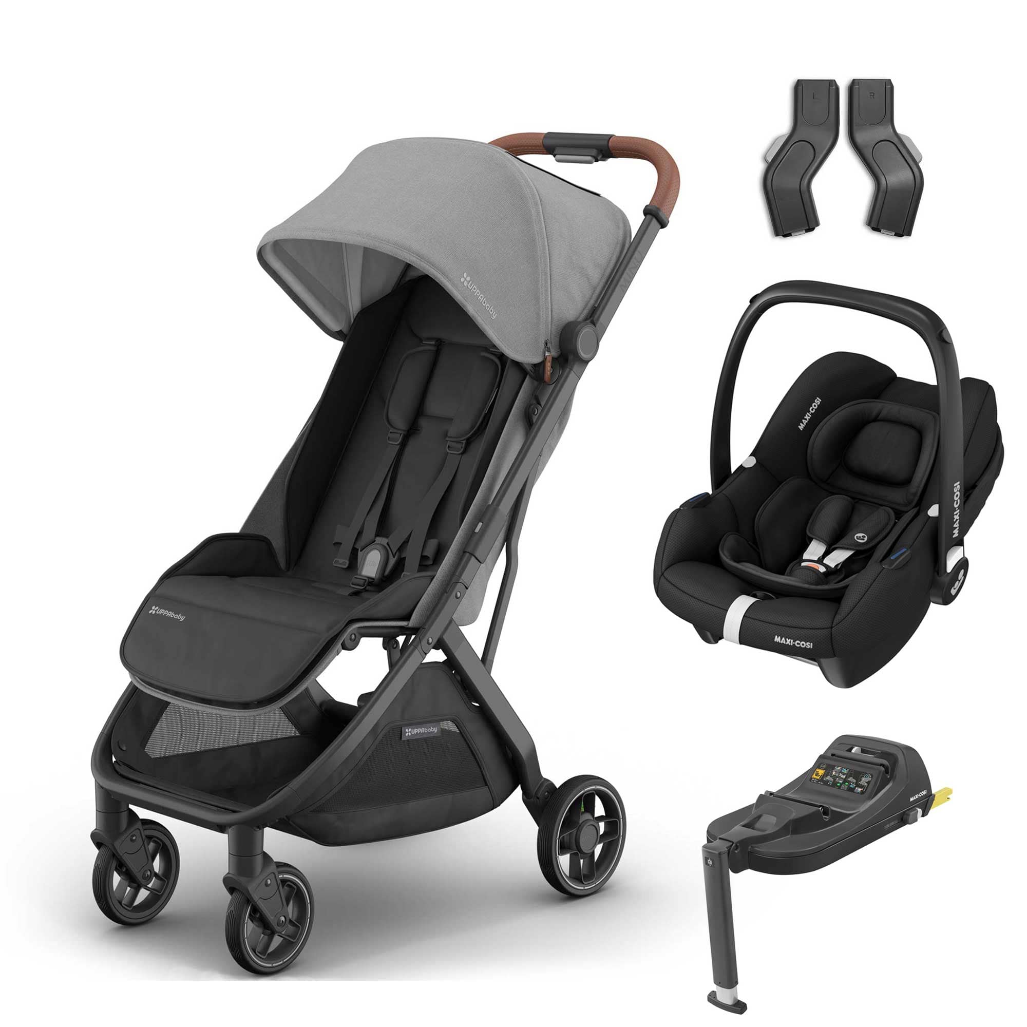 UPPAbaby Minu V3 Maxi-Cosi Travel System in Greyson Travel Systems 19062-MIN-CAB-GRY 0810142399265