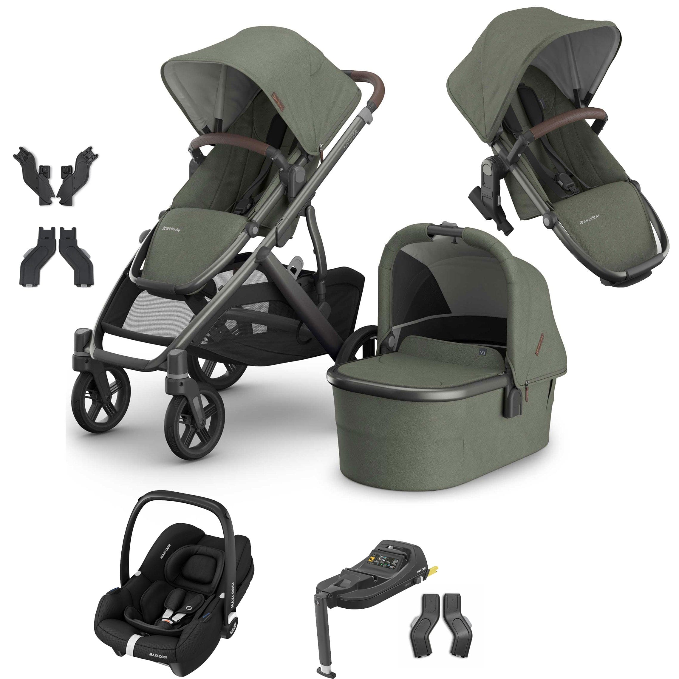 Uppababy Vista V3 Duo Maxi-Cosi Travel System in Evelyn Travel Systems VIS-DUO-TS-EVE-1 810177712282
