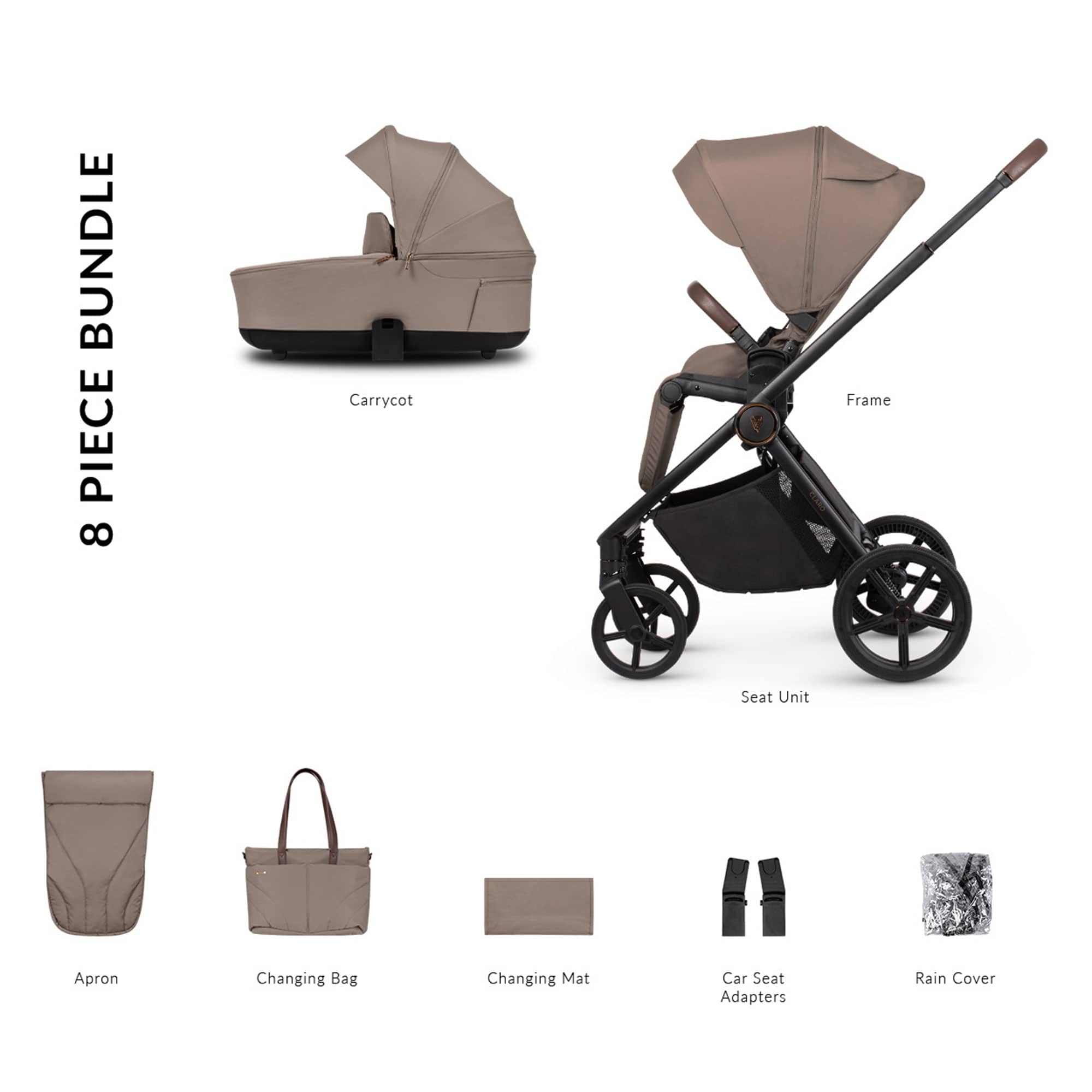 Venicci Claro 2 Essential Bundle in Almond Baby Prams 2001410209 5905261336507