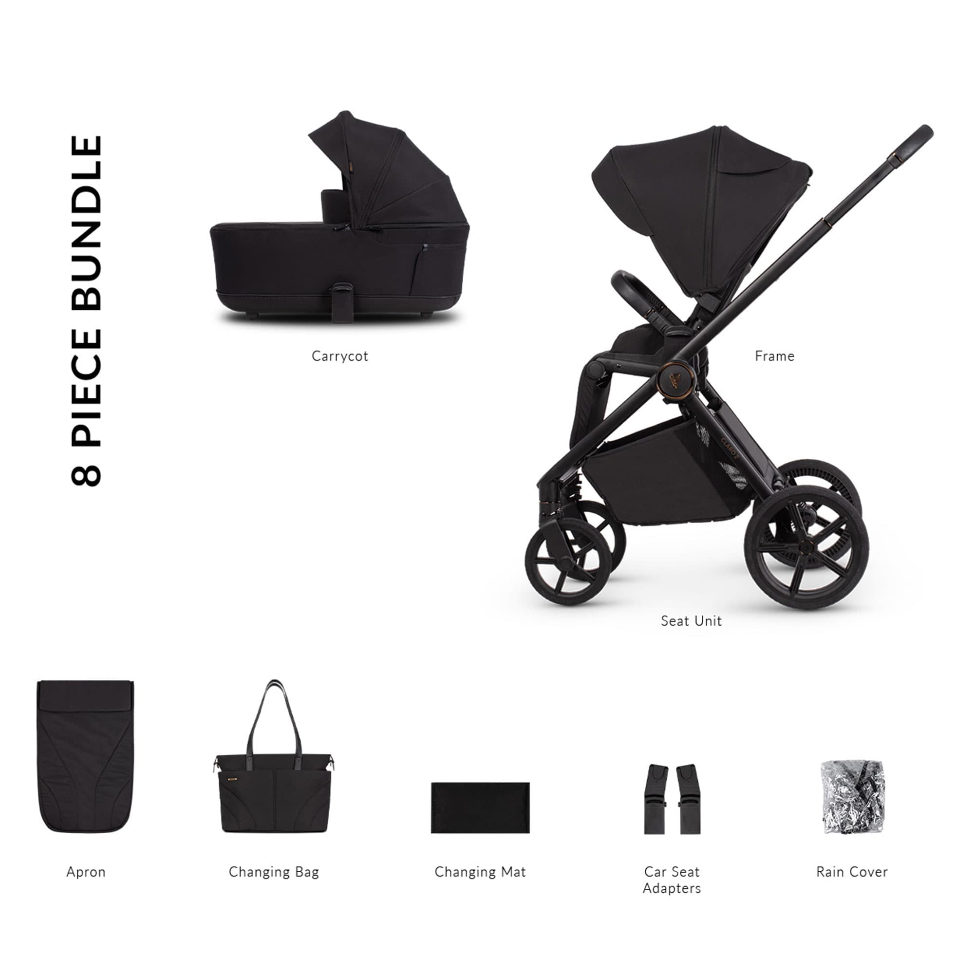 Venicci Claro 2 Essential Bundle in Noir Baby Prams 2001410201 5905261336491