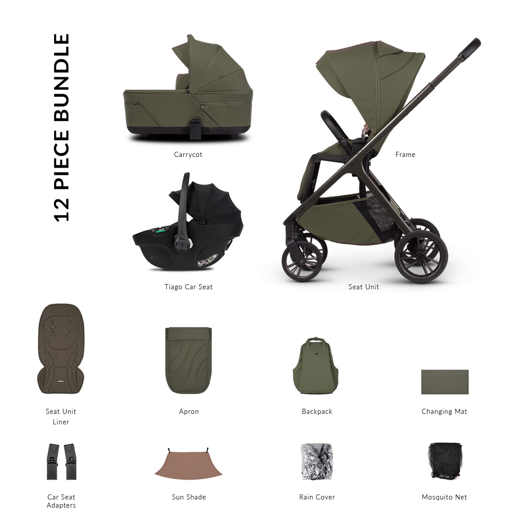 Venicci Tila Comfort Bundle in Olive Baby Prams 2001310313 5905261337498