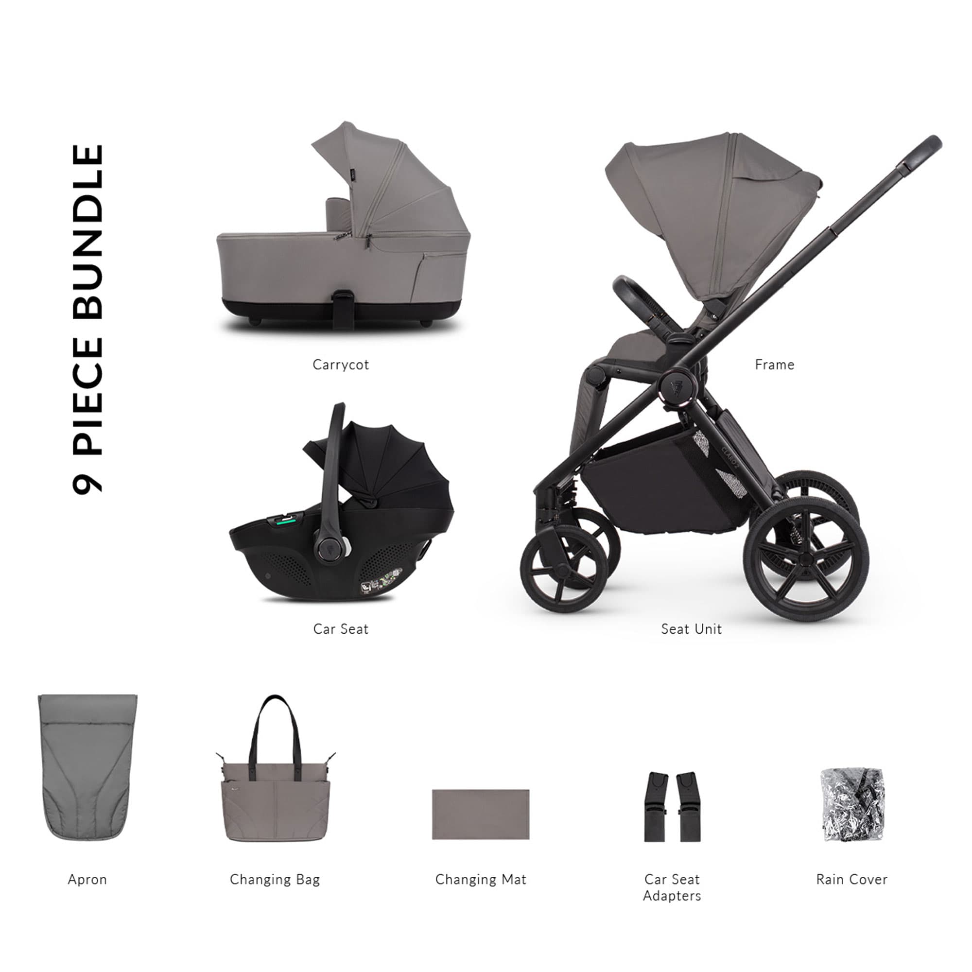 Venicci Claro 2 Comfort Bundle in Fog Travel Systems 2001410305 5905261336767