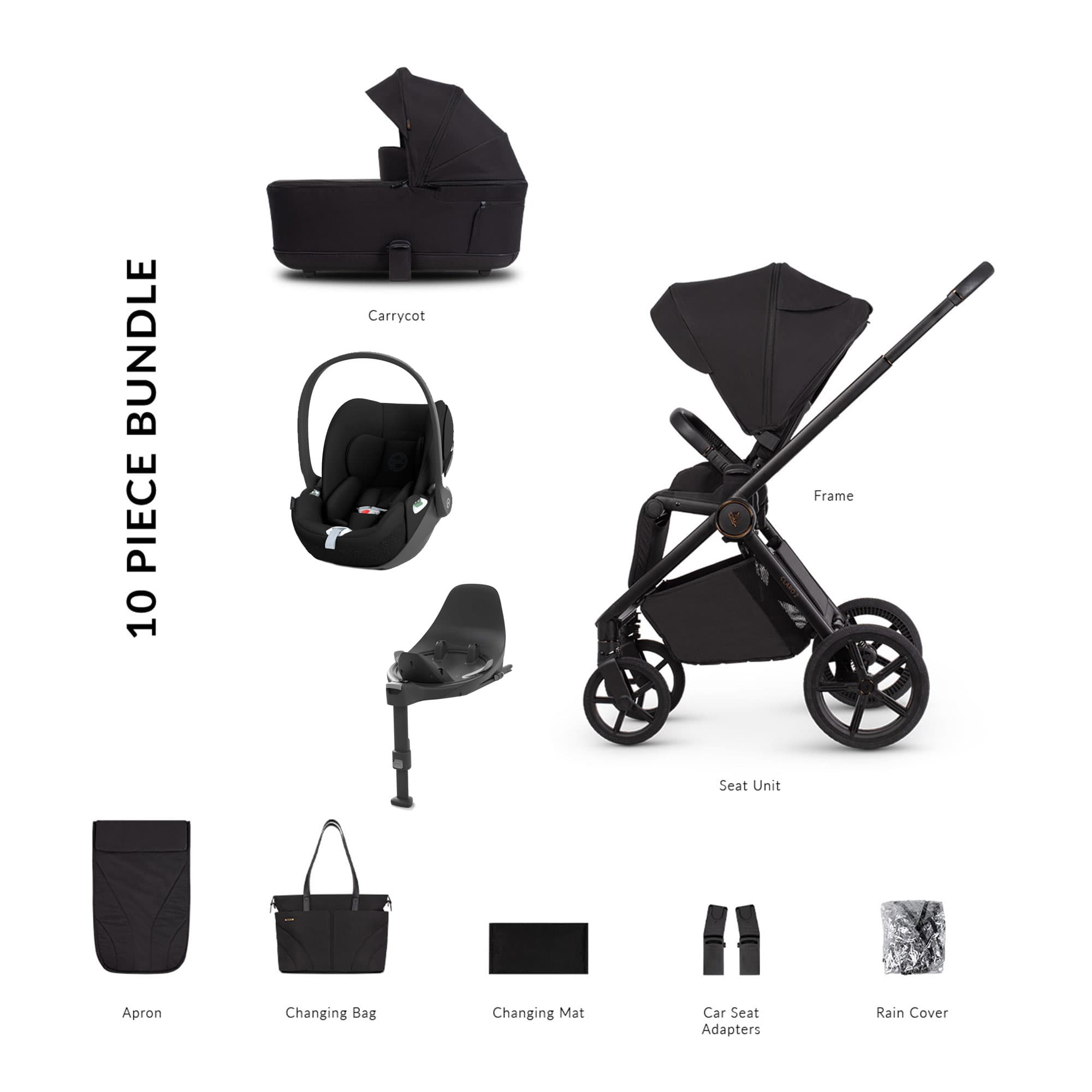 Venicci Claro 2 Cybex Luxury Bundle in Noir Travel Systems 22783-NOI 5905261336491