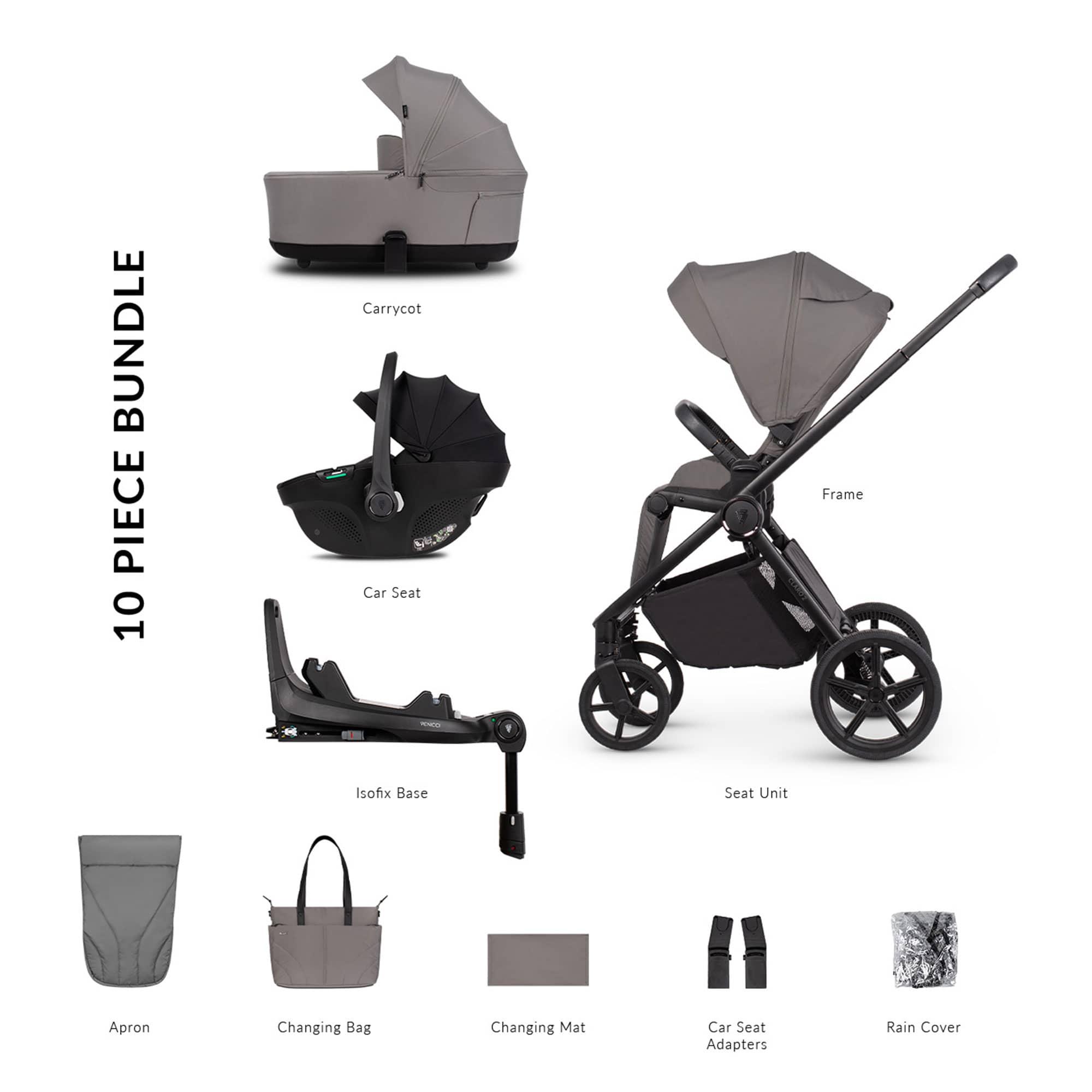Venicci Claro 2 Luxury Bundle in Fog Travel Systems 2001410405 5905261336903