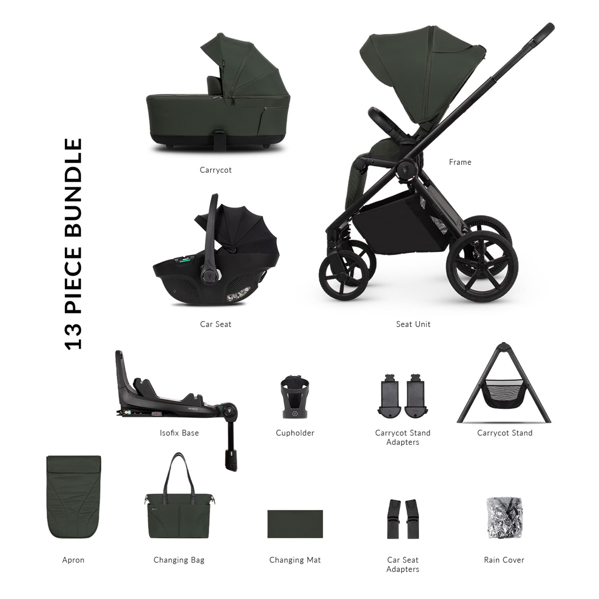 Venicci Claro 2 Ultimate Bundle in Forest Travel Systems 2001410513 5905261337016