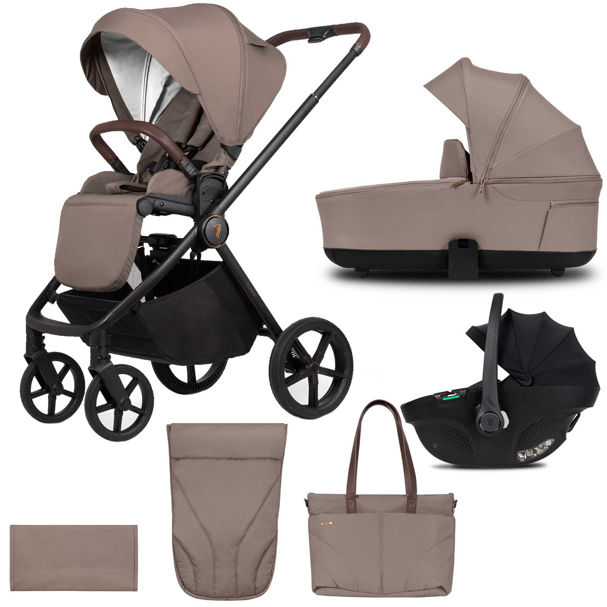 Venicci Claro 3 in 1 Travel System in Almond Travel Systems
