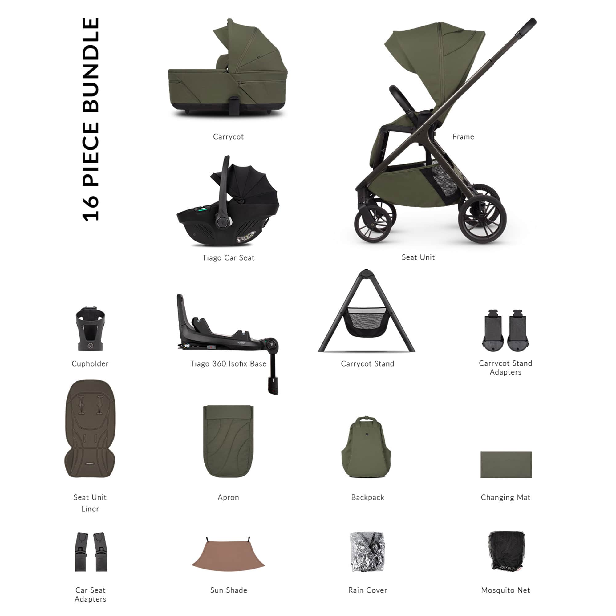 Venicci Tila Ultimate Bundle in Olive Travel Systems 2001310513 5905261337658