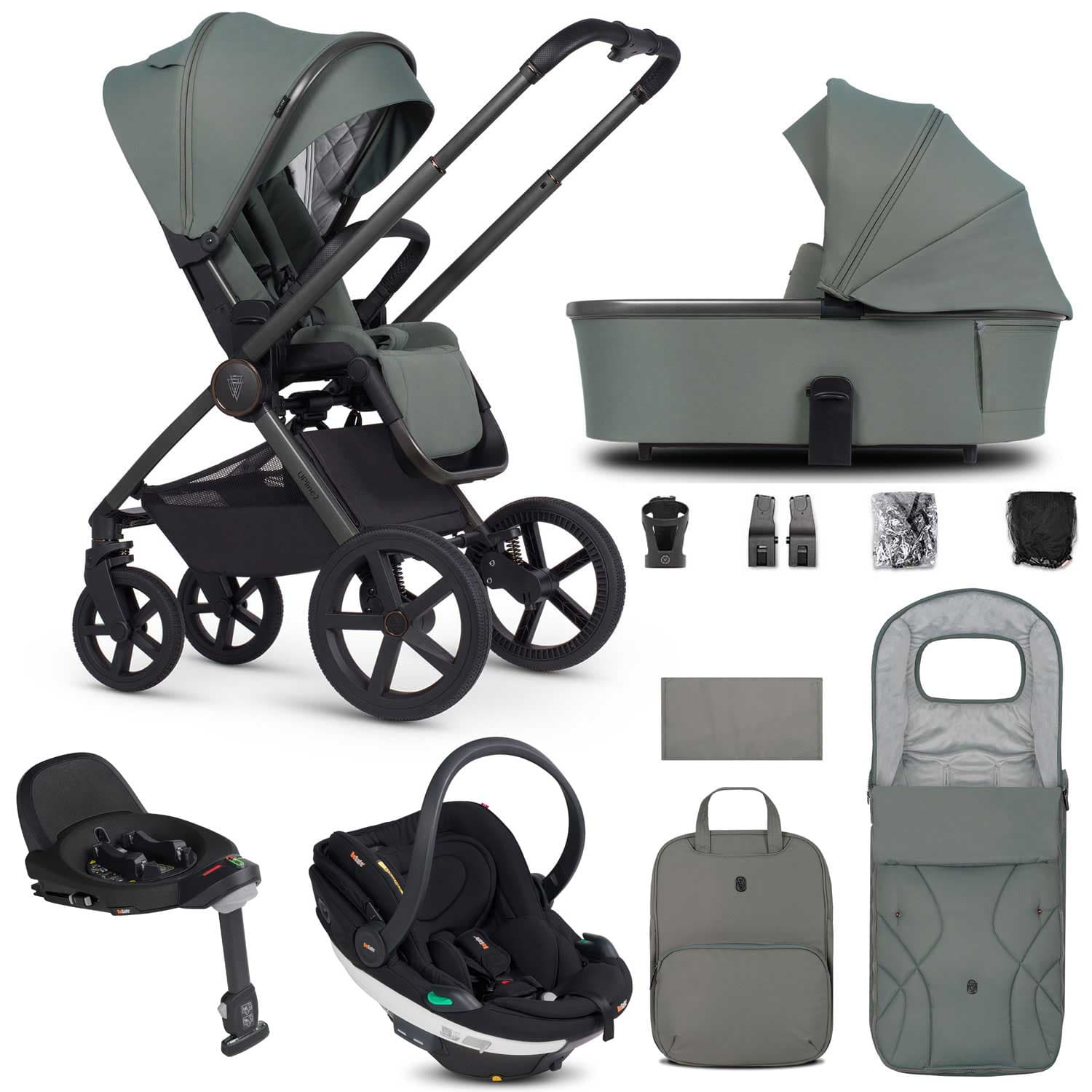 Venicci Tinum Upline 2 3in1 BeSafe Travel System in Aloe Travel Systems 19118-UPL-BEY-ALO 5905261334213