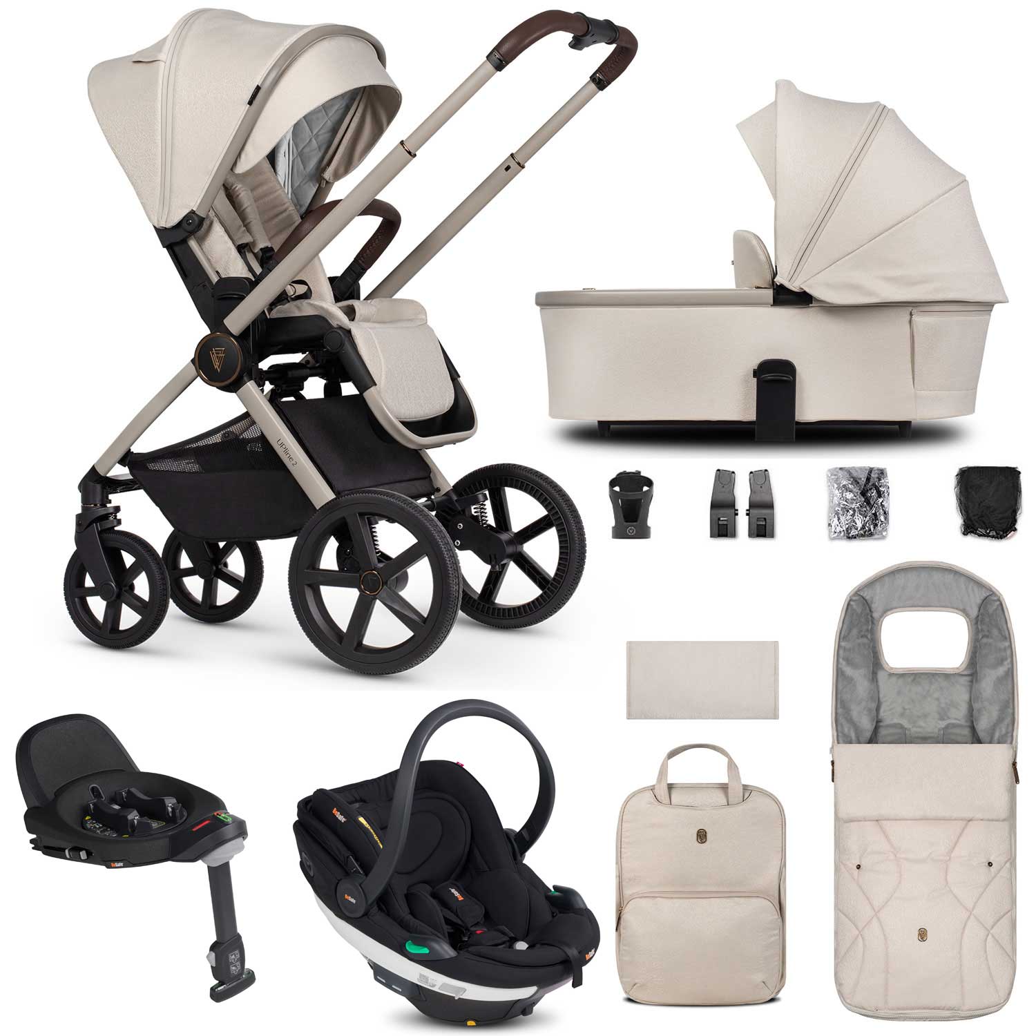 Venicci Tinum Upline 2 3in1 BeSafe Travel System in Stone Beige Travel Systems 19120-UPL-BEY-STO 5905261334206