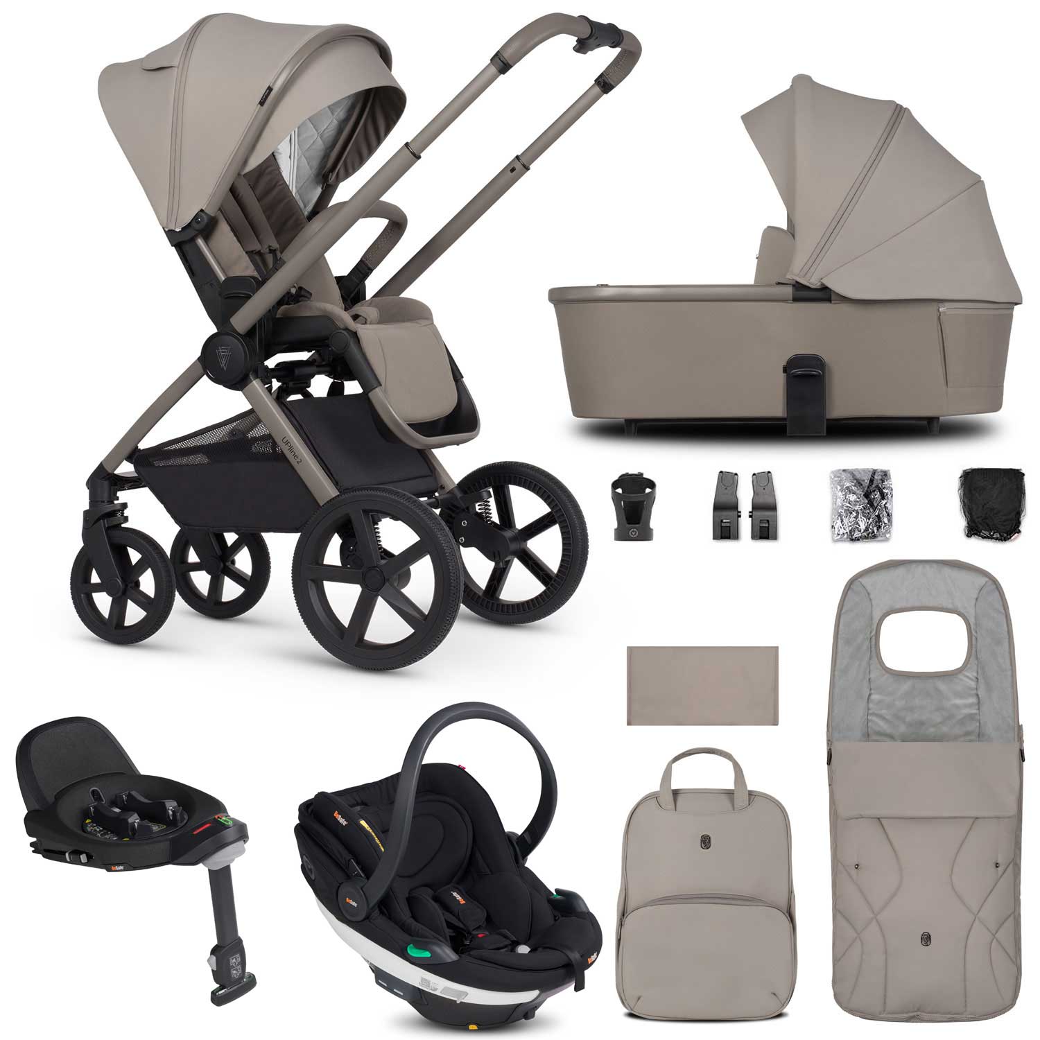Venicci Tinum Upline 2 3in1 BeSafe Travel System in Taupe Travel Systems 19119-UPL-BEY-TAU