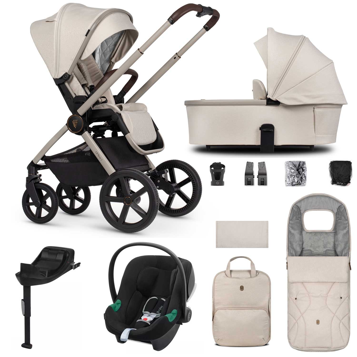 Venicci Tinum Upline 2 3in1 Cybex Travel System in Stone Beige Travel Systems 19097-UPL-ATO-STO 5905261334206