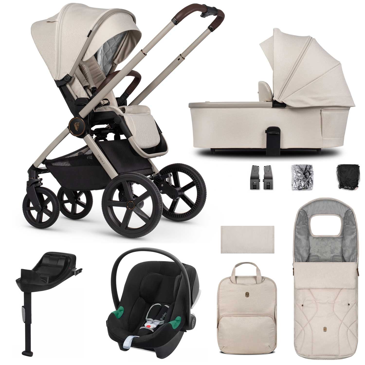 Venicci Tinum Upline 2 3in1 Cybex Travel System in Stone Beige Travel Systems 19097-UPL-ATO-STO 5905261334206