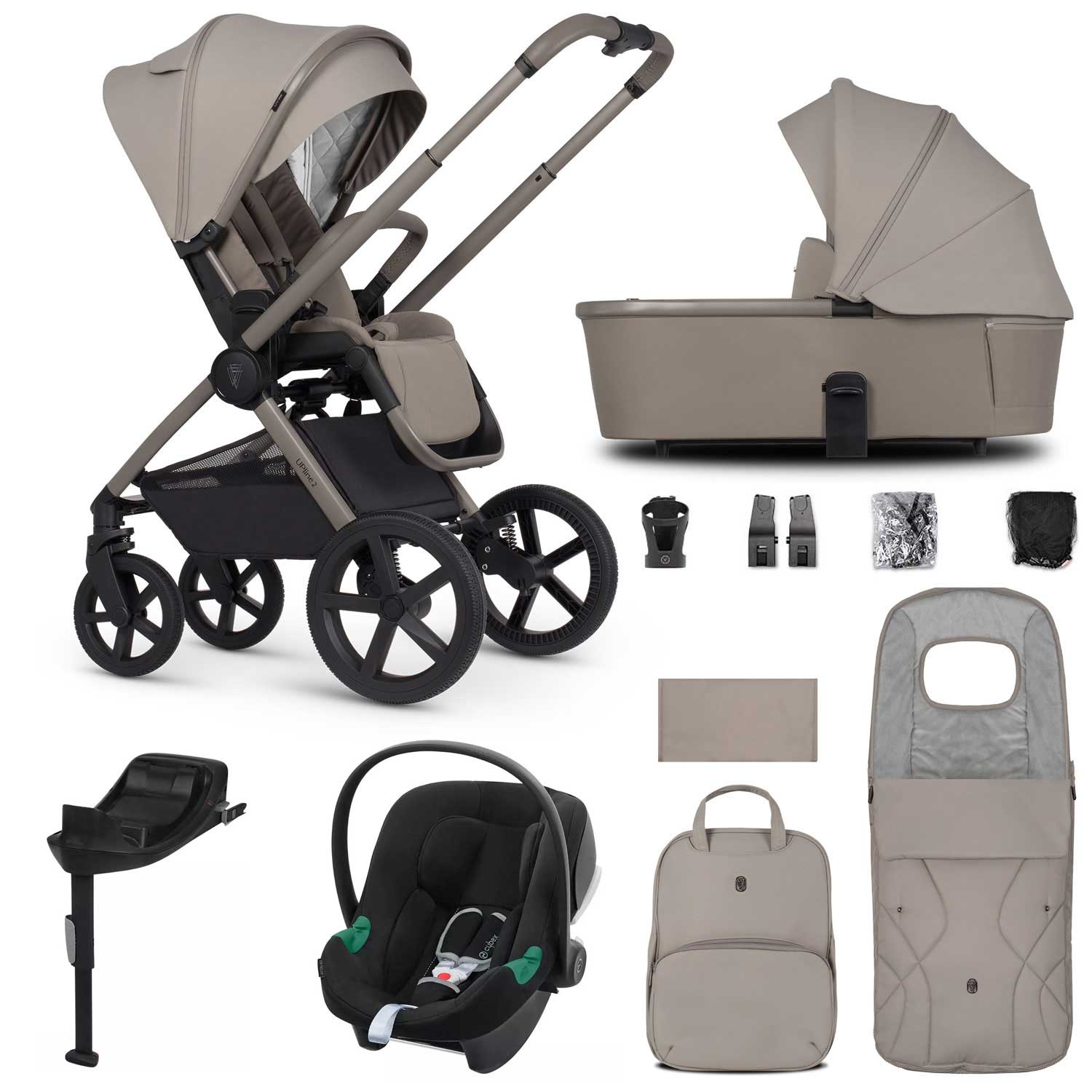 Venicci Tinum Upline 2 3in1 Cybex Travel System in Taupe Travel Systems 19095-UPL-ATO-TAU 5905261334220