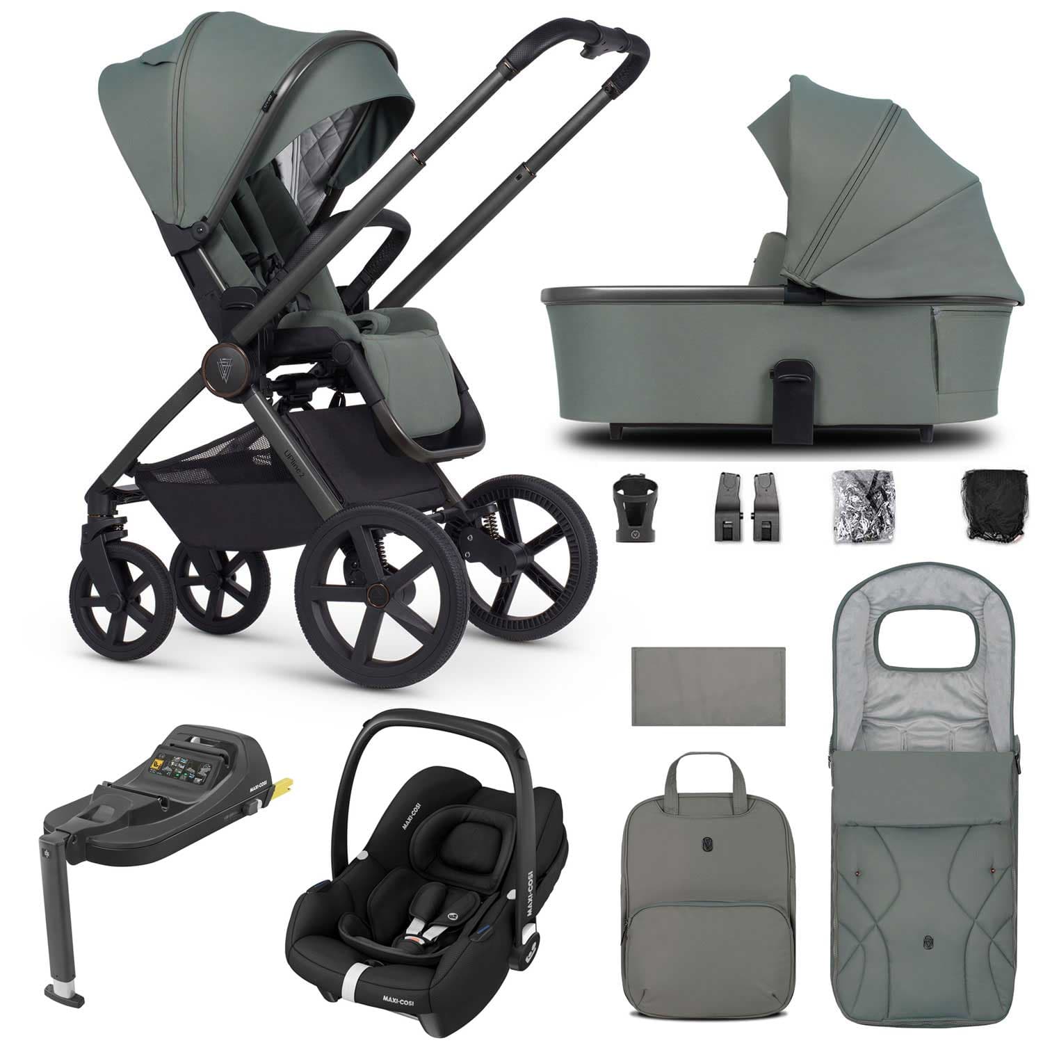 Venicci Tinum Upline 2 3in1 Maxi-Cosi Travel System in Aloe Travel Systems 19080-UPL-CAB-ALO 5905261334213