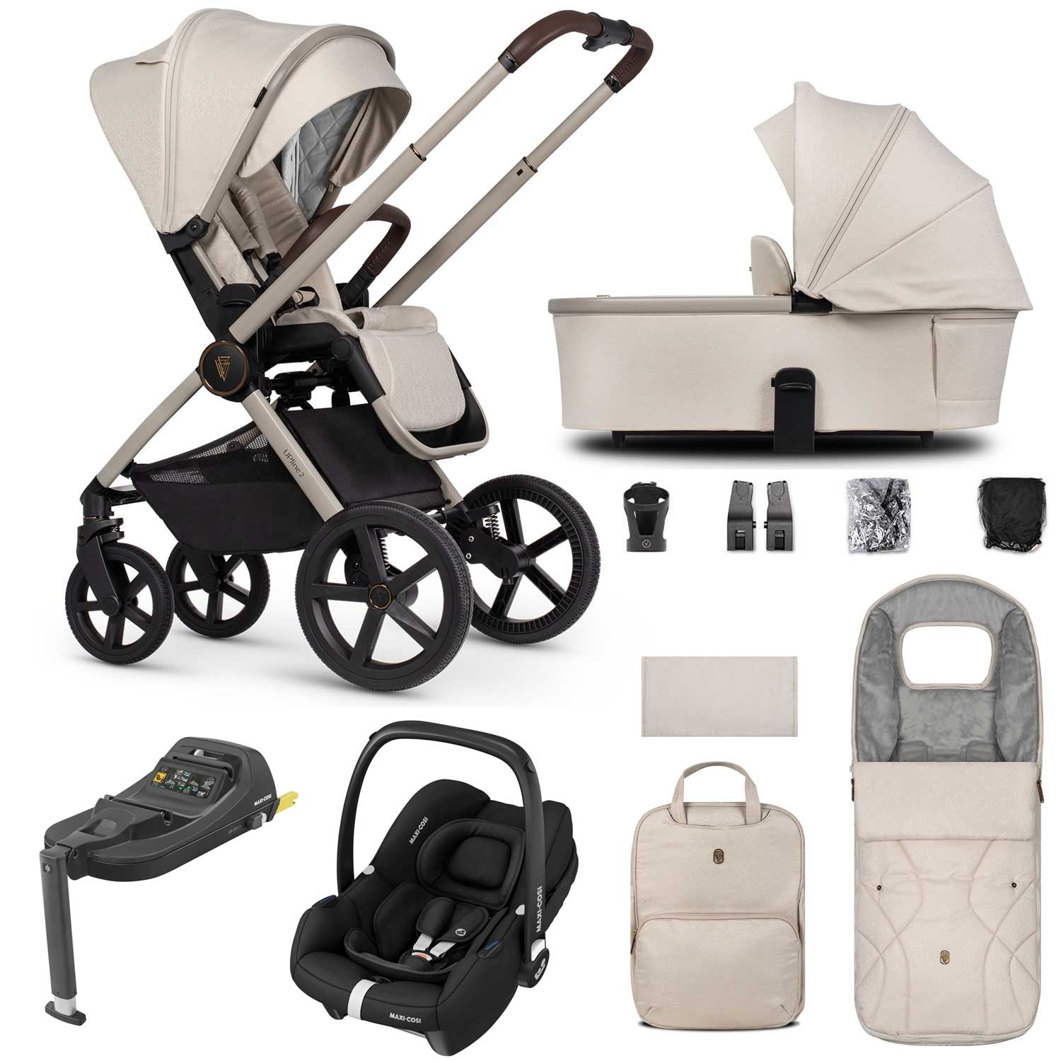 Venicci Tinum Upline 2 3in1 Maxi-Cosi Travel System in Stone Beige Travel Systems 19081-UPL-CAB-STO 5905261334206
