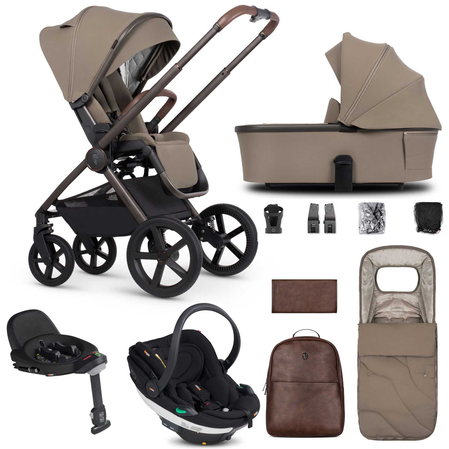 Venicci Tinum Upline 2 SE 3in1 BeSafe Travel System in Powder Travel Systems 19122-UPL-BEY-POW 5905261334183