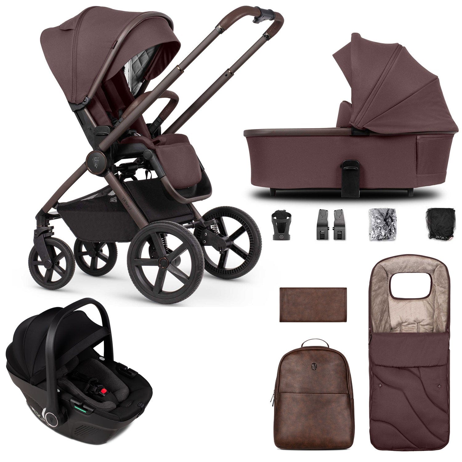 Venicci Tinum Upline 2 SE 3in1 Travel System in Burgundy Travel Systems 2001010318 5905261334985