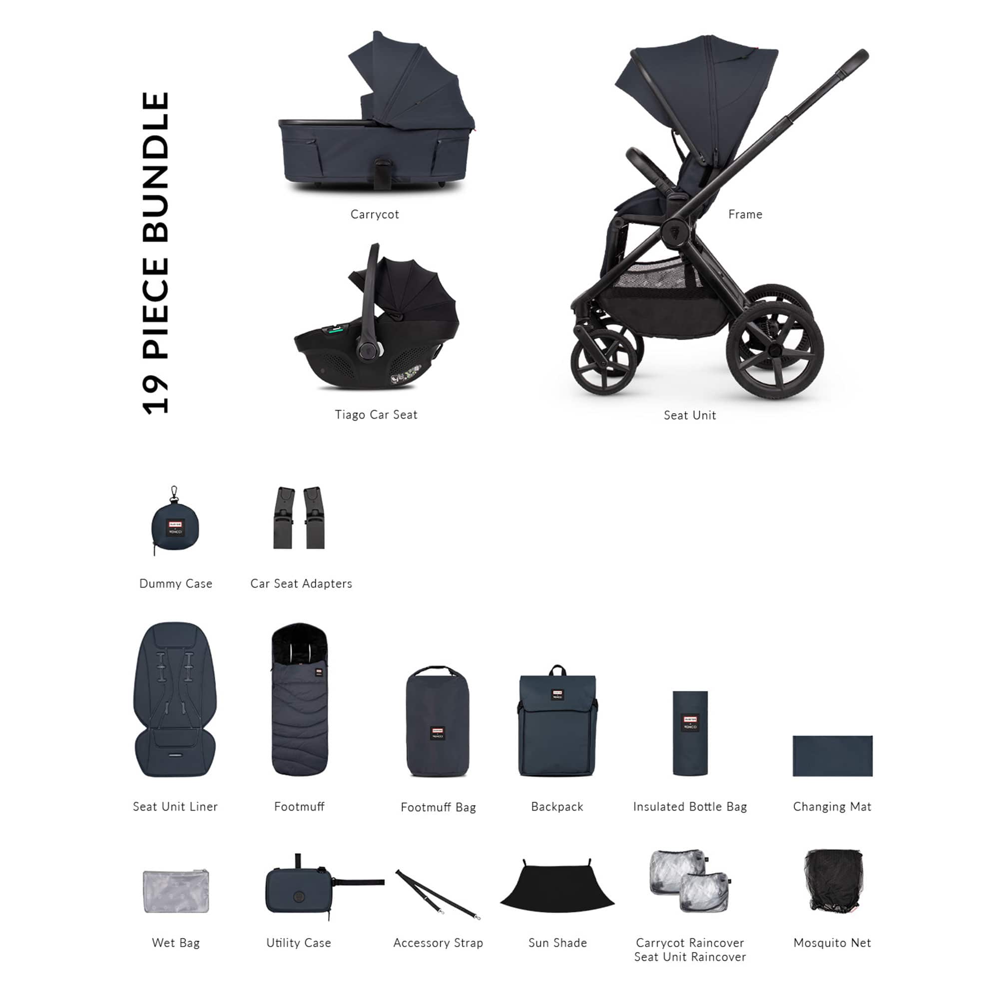 Venicci Tinum Upline 3 Hunter Comfort Bundle in Navy Travel Systems 2001510307 5905261338020