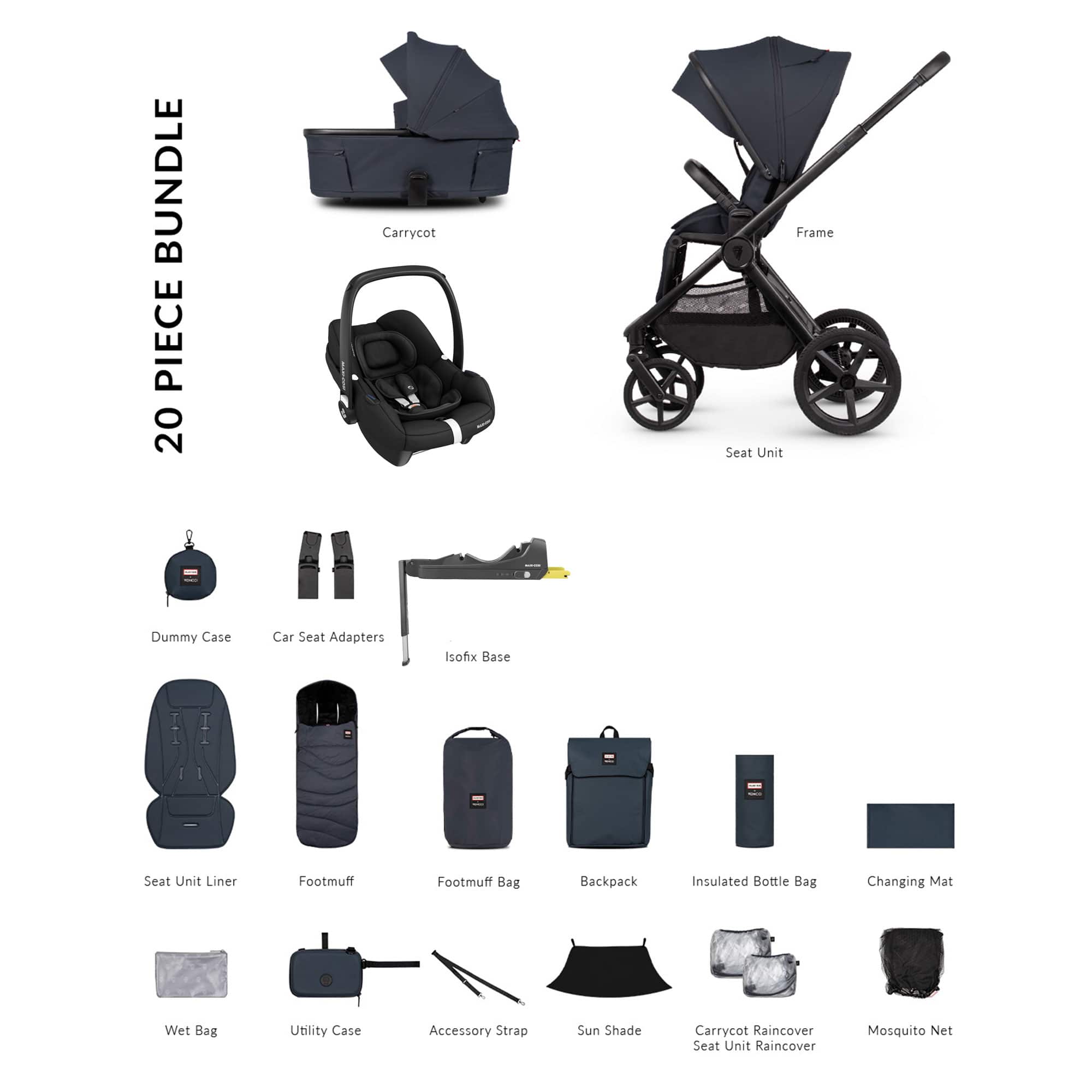 Venicci Tinum Upline 3 Hunter Luxury Maxi-Cosi Travel System in Navy Travel Systems UPL-HUNT-LUX-NVY-2 5905261337993