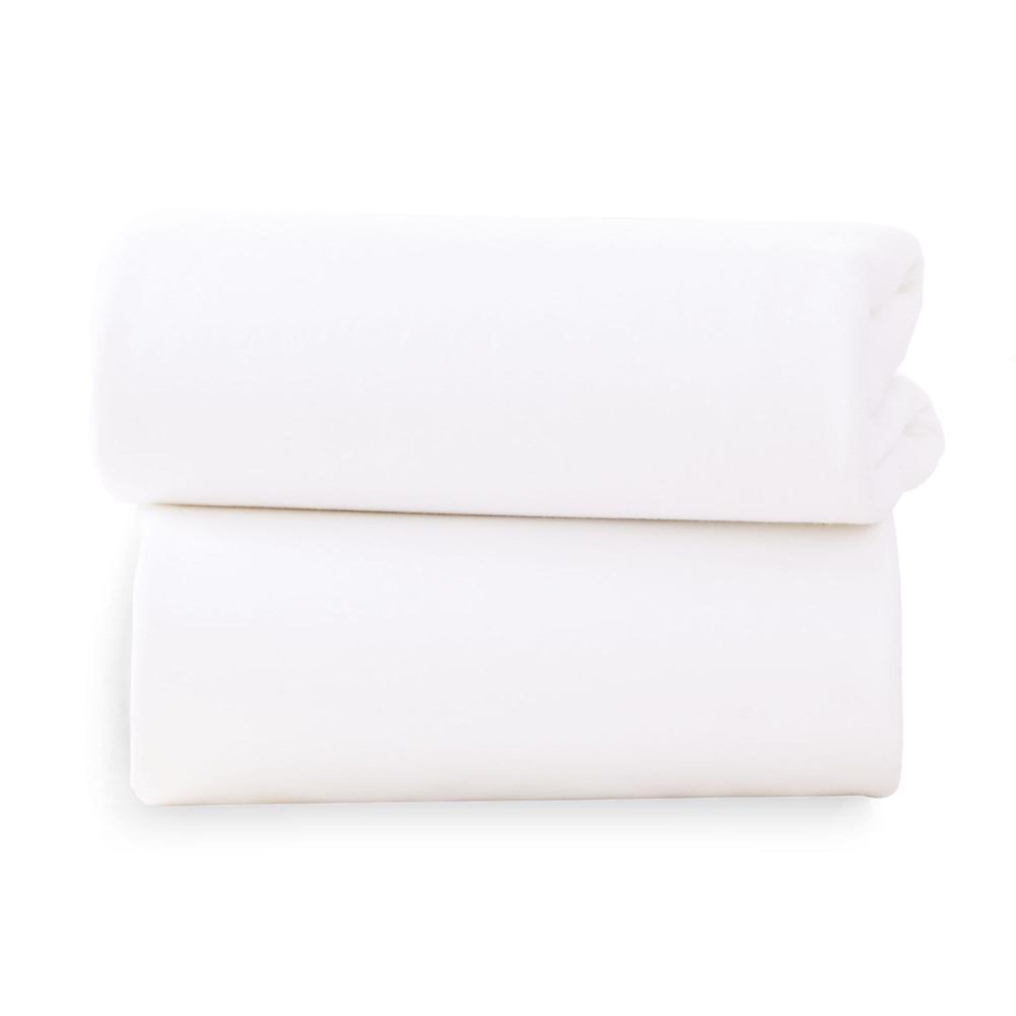 Clair De Lune 2 Pack Universal Bedside Crib Fitted Sheets White Cot & Cot Bed Sheets CL5957WE 5033775000963
