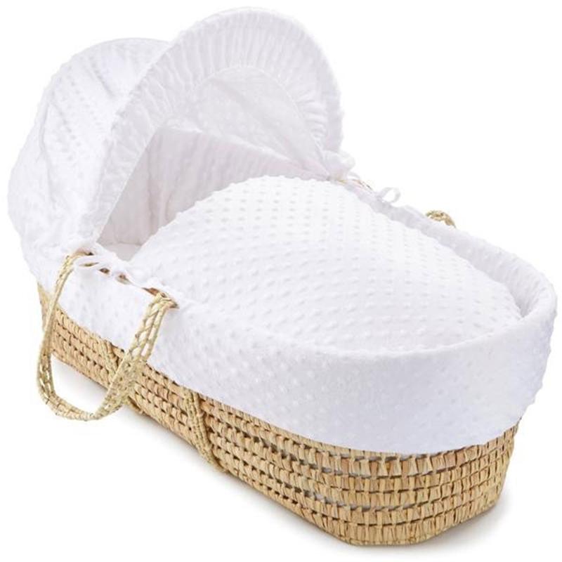 Clair de Lune Moses Basket Dimple White
