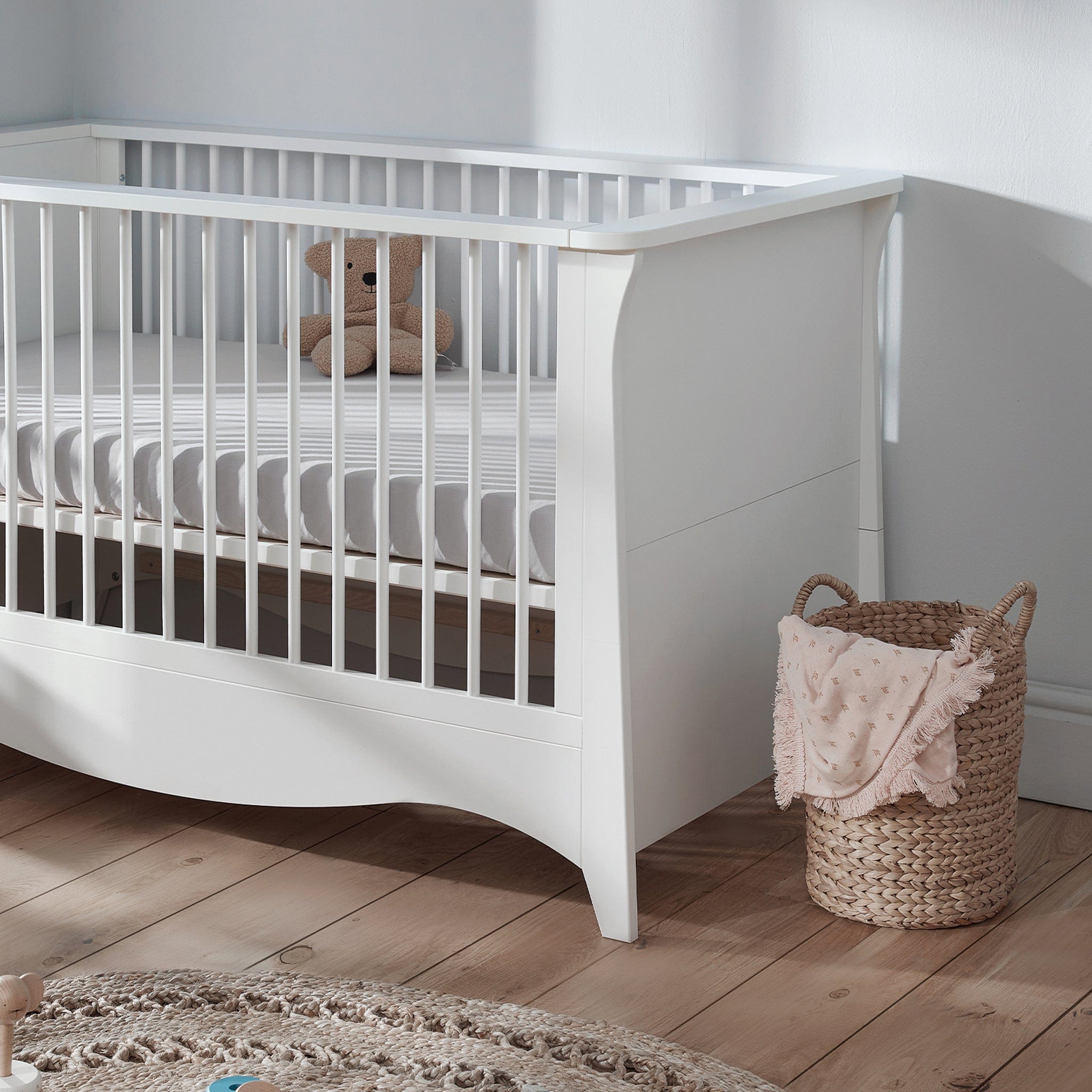 CuddleCo Clara 3 Piece Cot Bed Set in White Nursery Room Sets