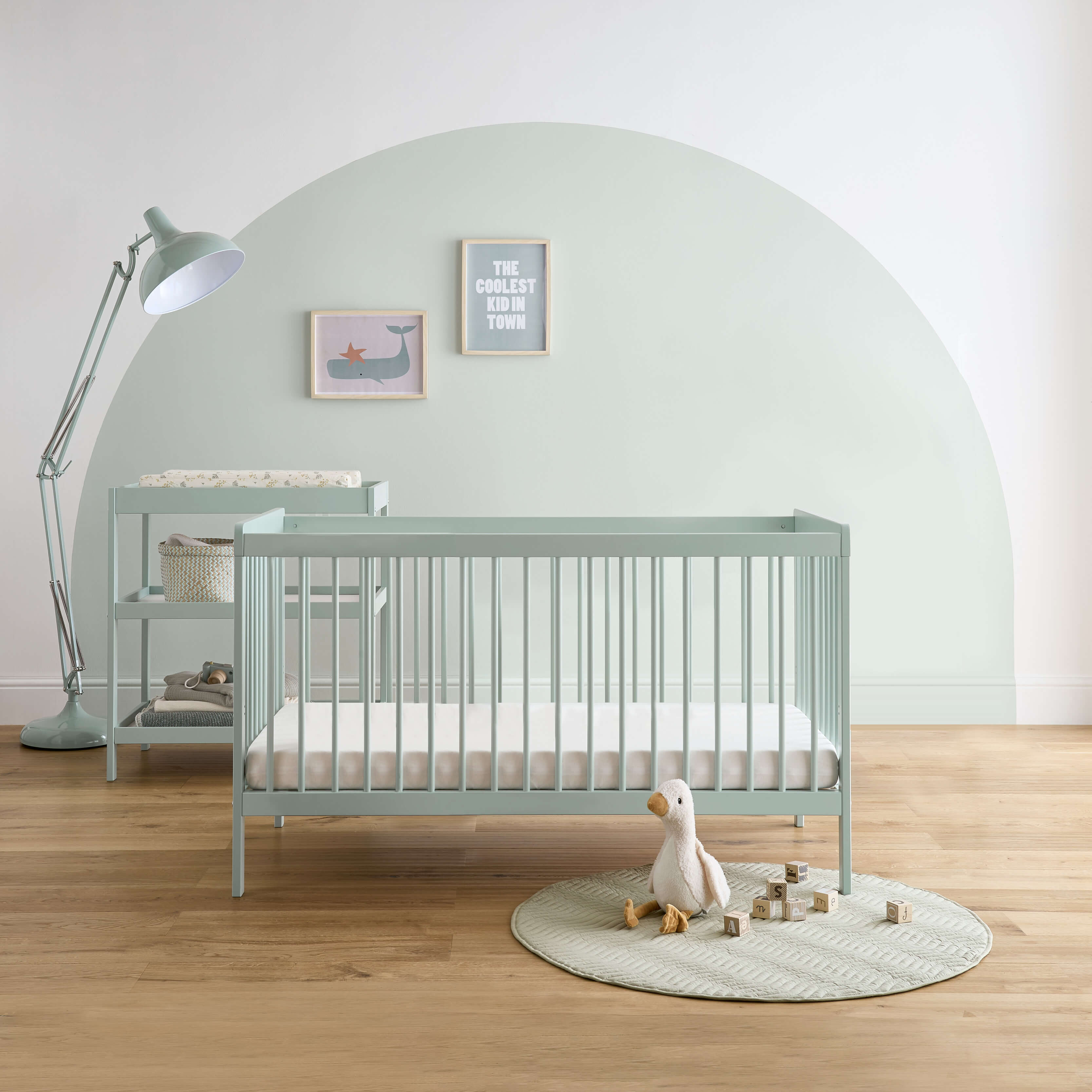 CuddleCo Nola 2 Piece Room Set in Sage Green Nursery Room Sets