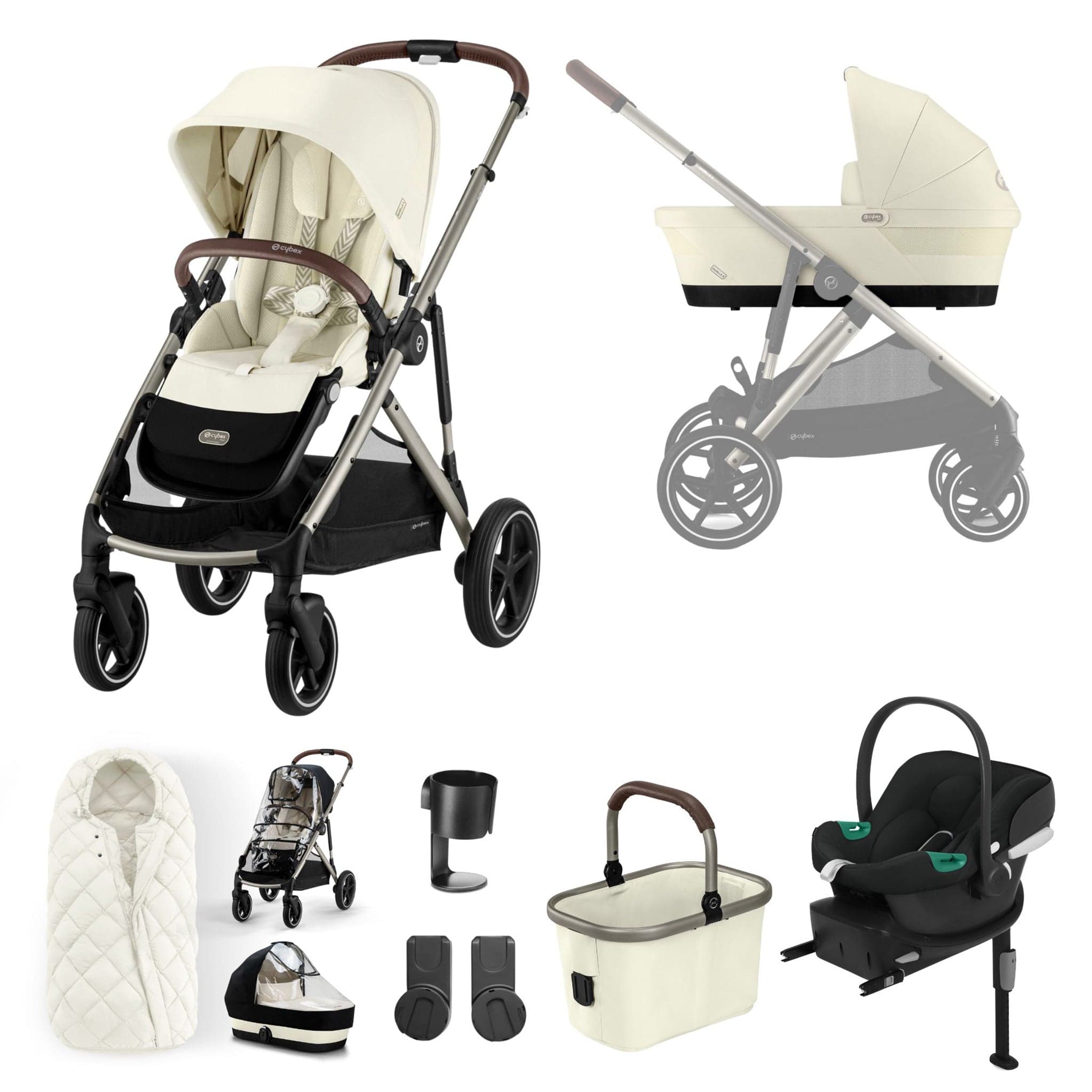 Cybex Gazelle S Comfort Bundle in Taupe/Seashell Beige Baby Prams 12771-TPE-SEA-BEI 4063846324903