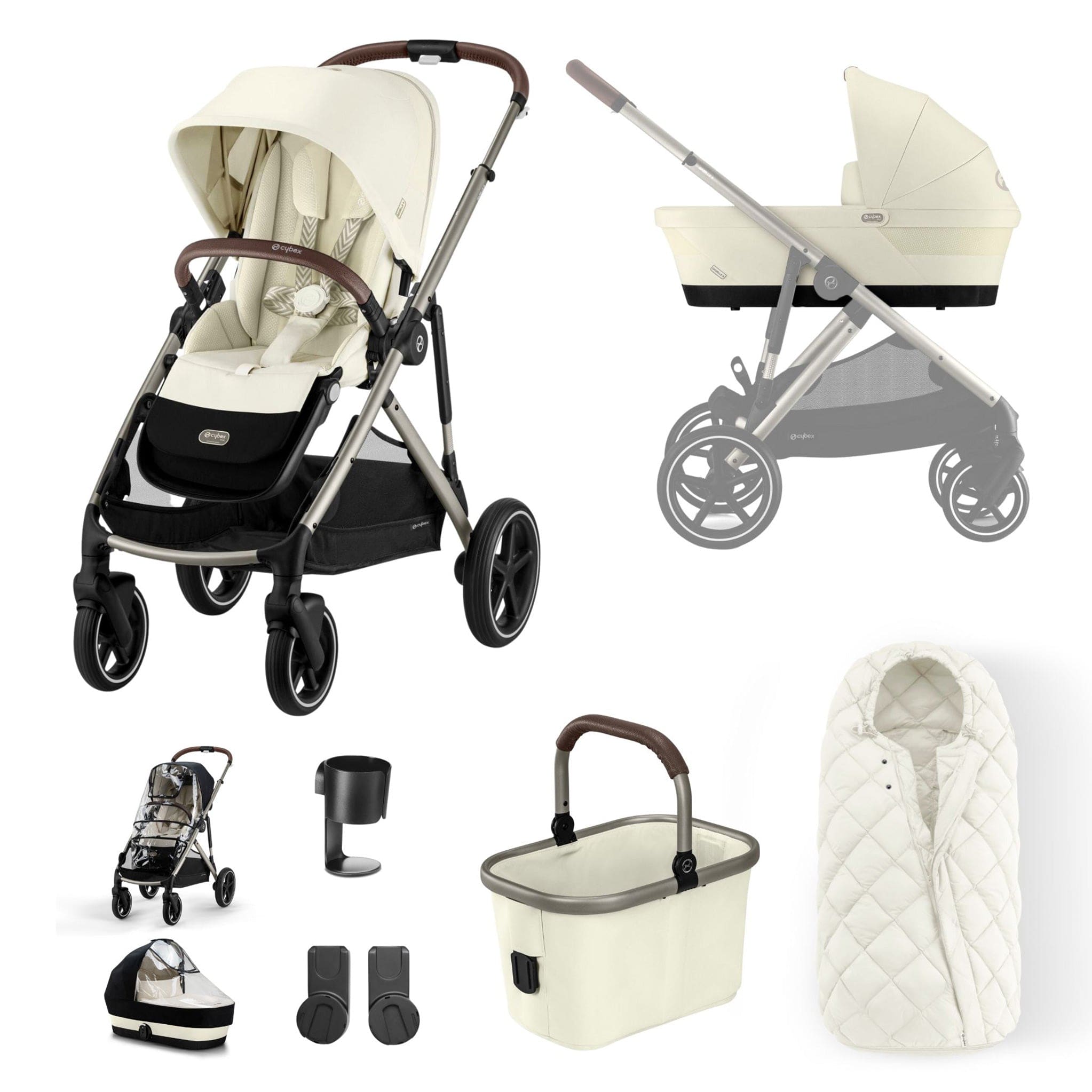 Cybex Gazelle S Essential Bundle in Taupe/Seashell Beige Baby Prams 12767-TPE-SEA-BEI 4063846324903