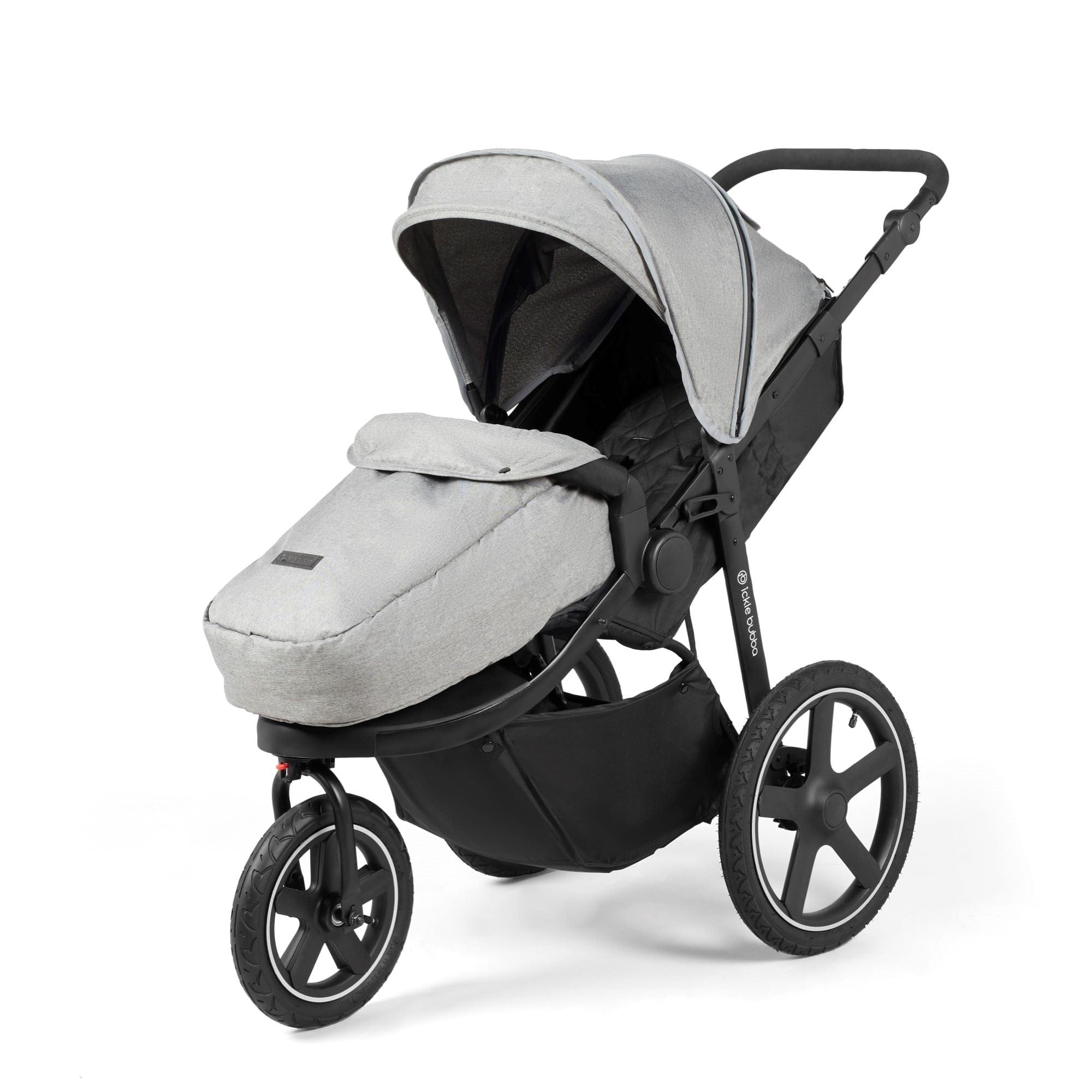 Ickle Bubba Venus Max Jogger Stroller I-Size Travel System in Black/Space Grey with Isofix Base 3 Wheelers 13-004-500-014 5060777950422