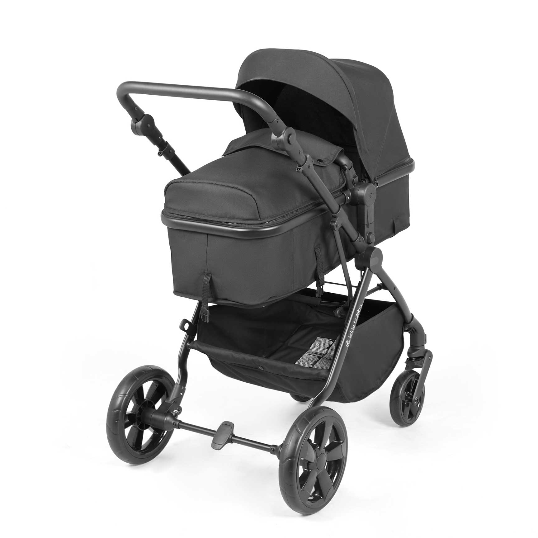 Ickle Bubba Comet All-in-One I-Size Travel System with Isofix Base in Black Baby Prams